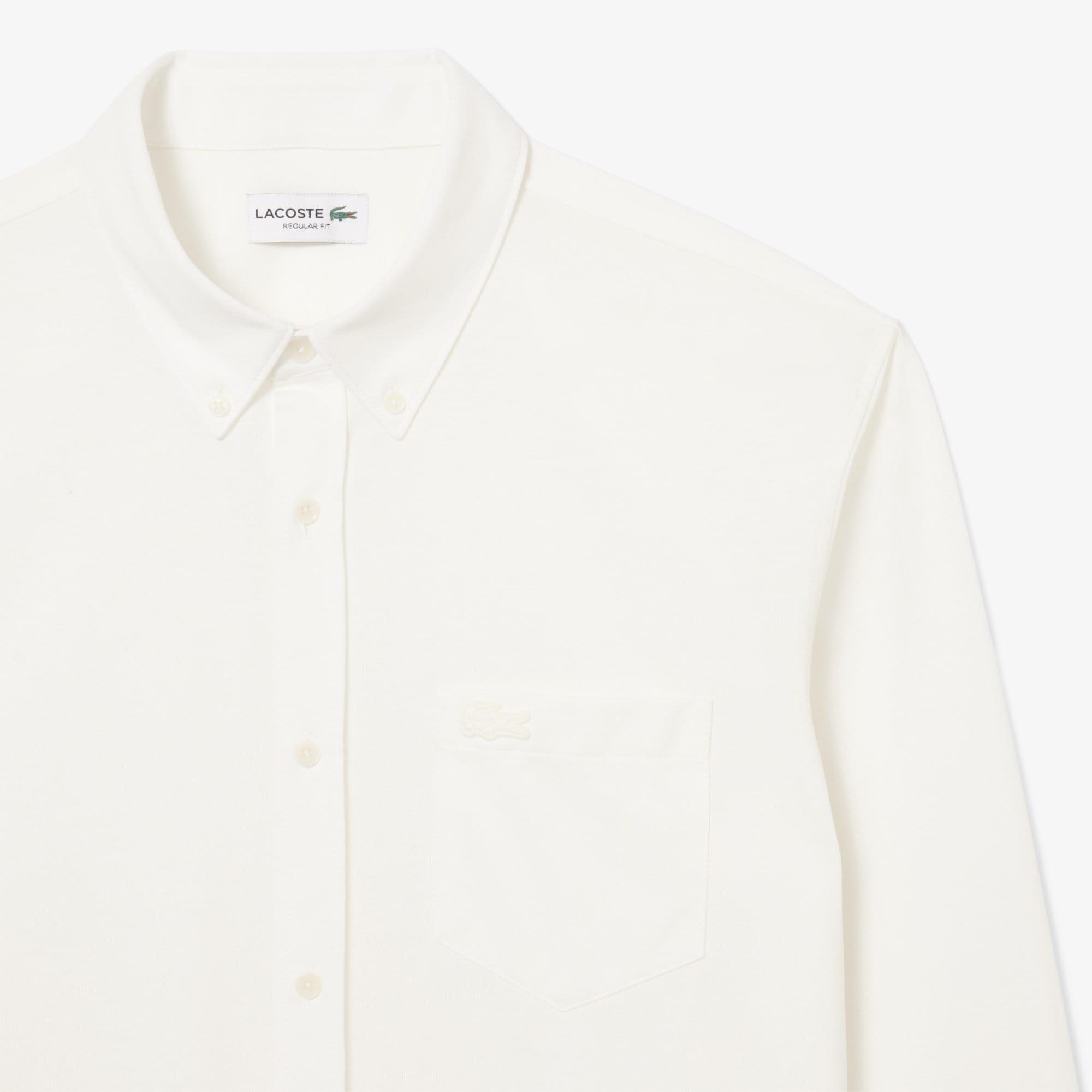 Cream - Lacoste - Regular-Fit Cotton Jersey Shirt - 5
