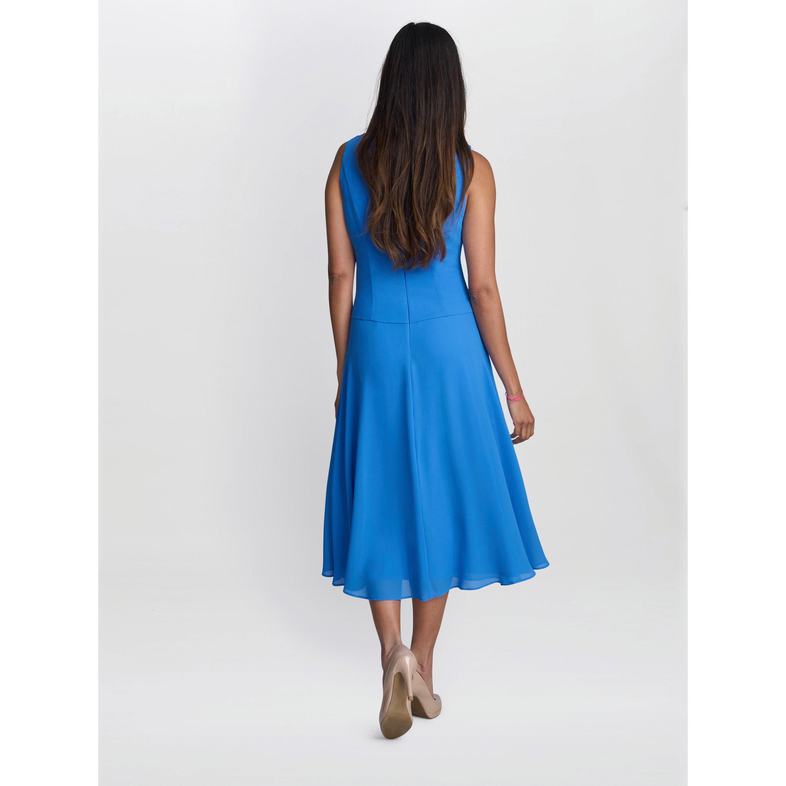 Cobalt - Gina Bacconi - ADELE SOUTACHE LACE JACKET CHIFFON DRESS - 7