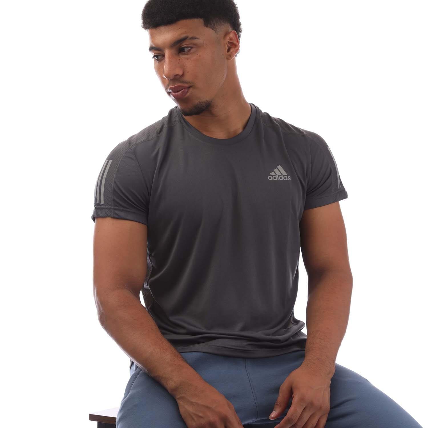 Grey - adidas - Own The Run T-Shirt - 4