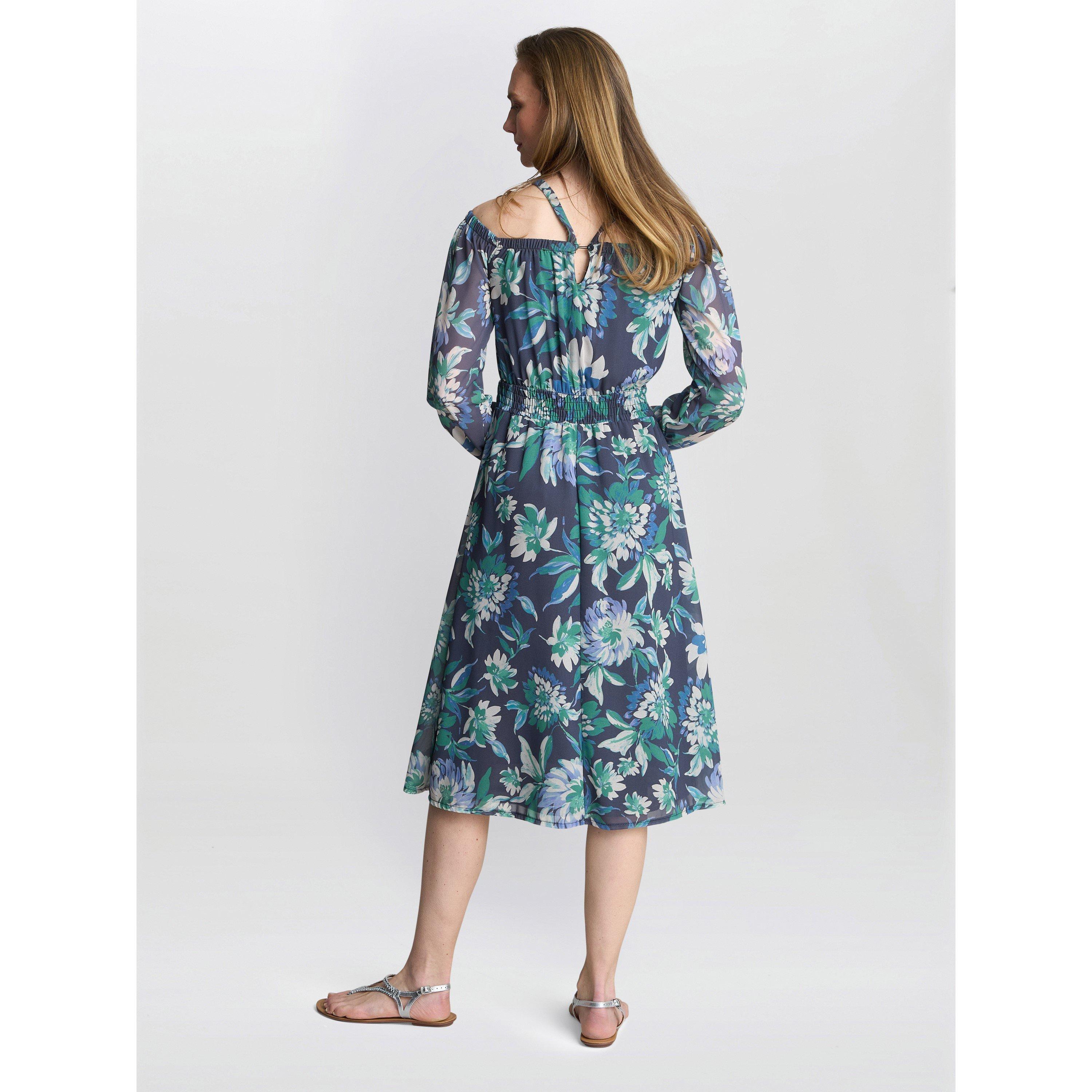 Blue - Gina Bacconi - RYAN Off Shoulder Midi Dress - 2