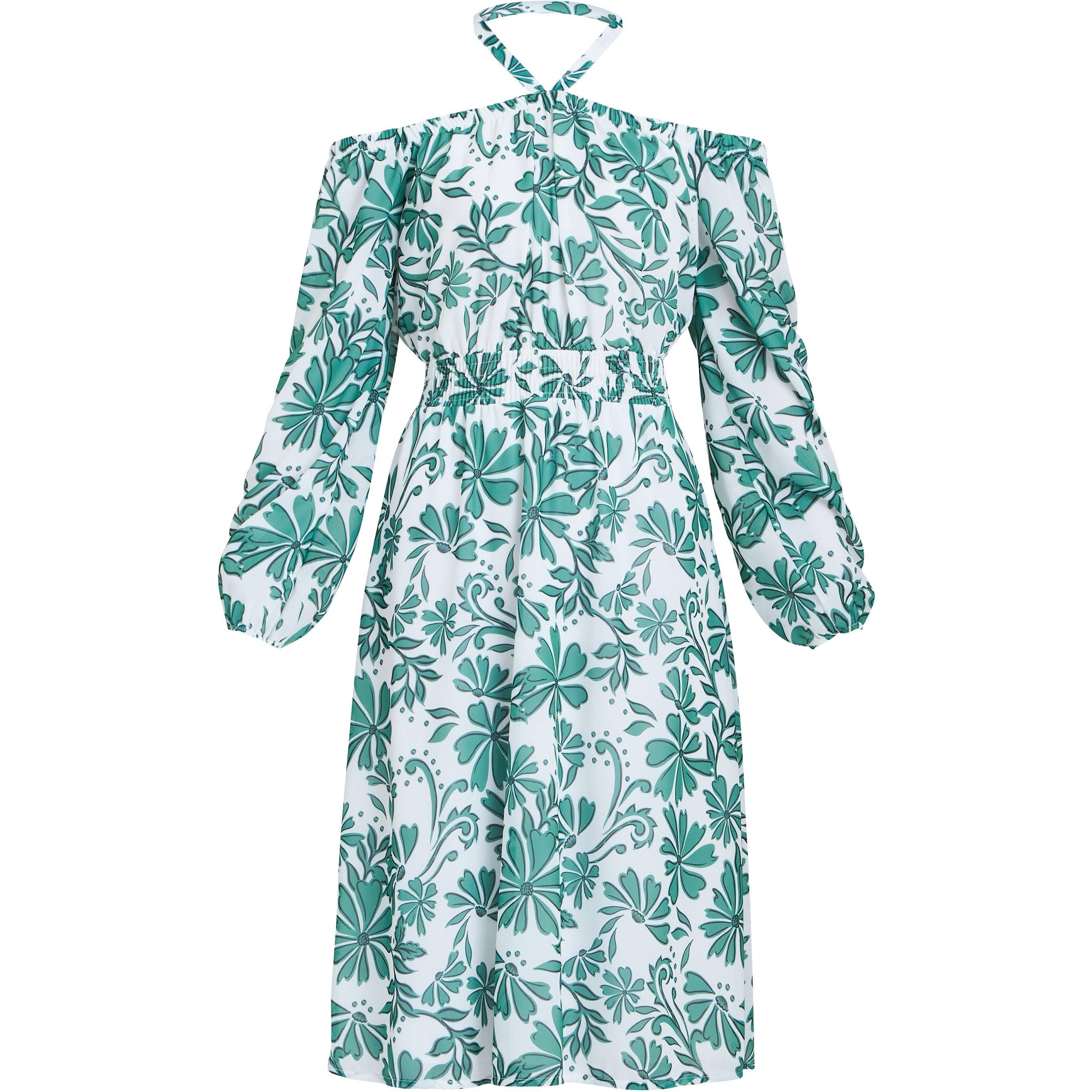 Green Beige - Gina Bacconi - RYAN Off Shoulder Midi Dress - 4