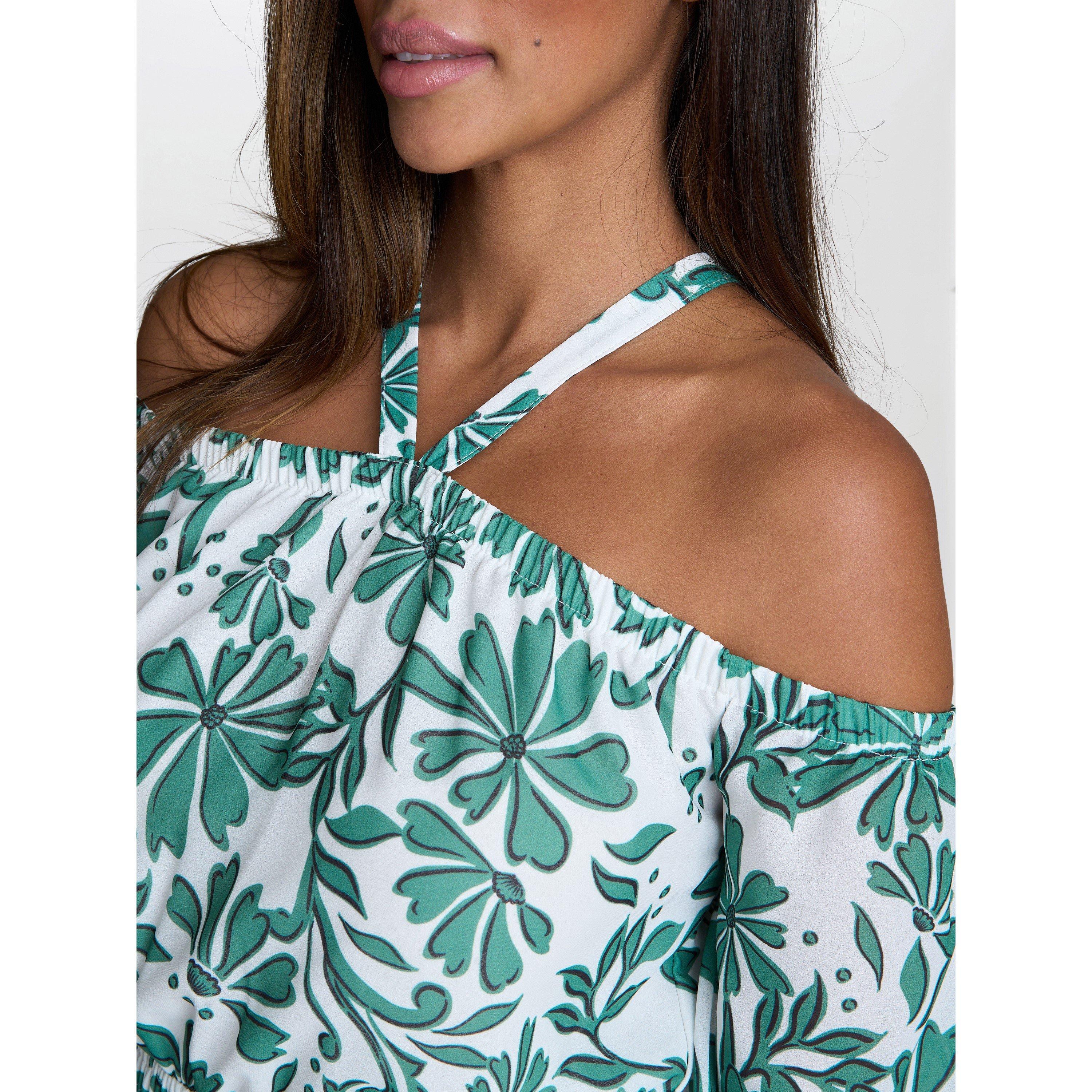 Green Beige - Gina Bacconi - RYAN Off Shoulder Midi Dress - 5