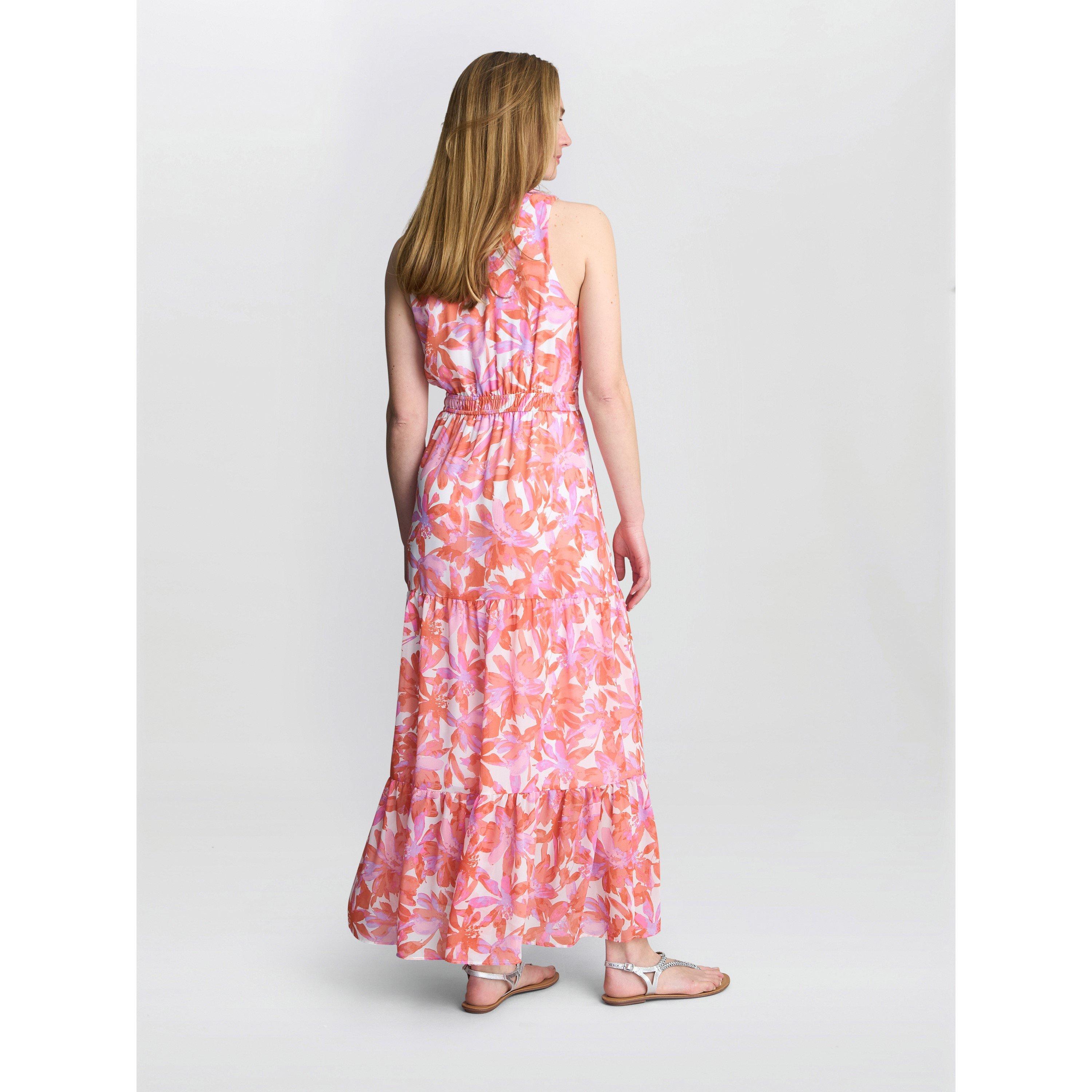 Coral - Gina Bacconi - Women's ROWEENA Summer Fit and Flare Dress - 2