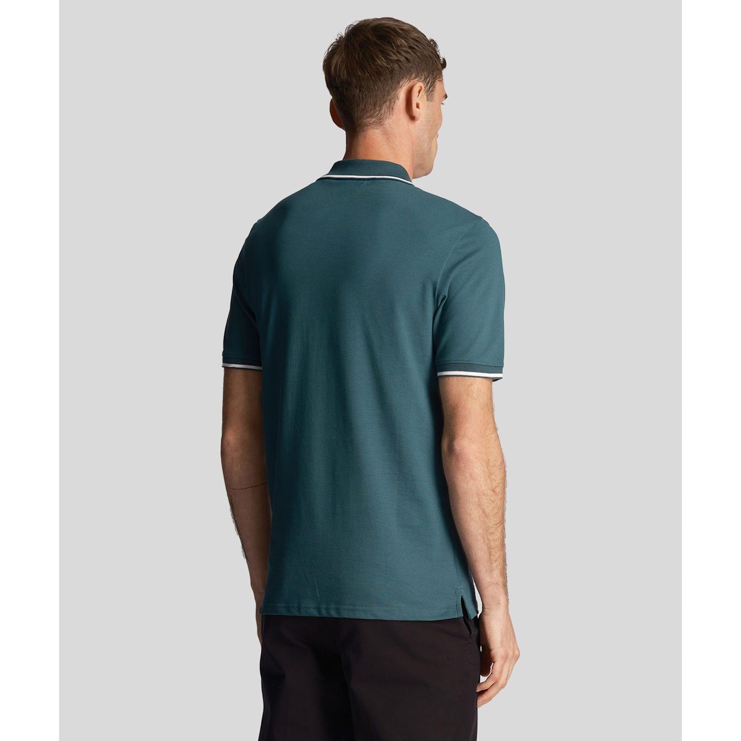 Green White - Lyle and Scott - Tipped Polo Shirt - 3