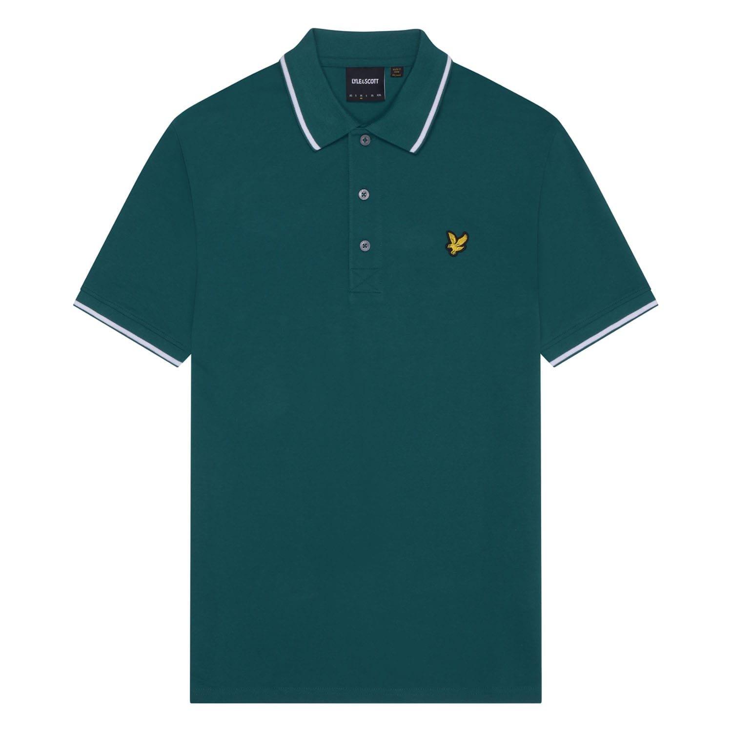 Green White - Lyle and Scott - Tipped Polo Shirt - 5