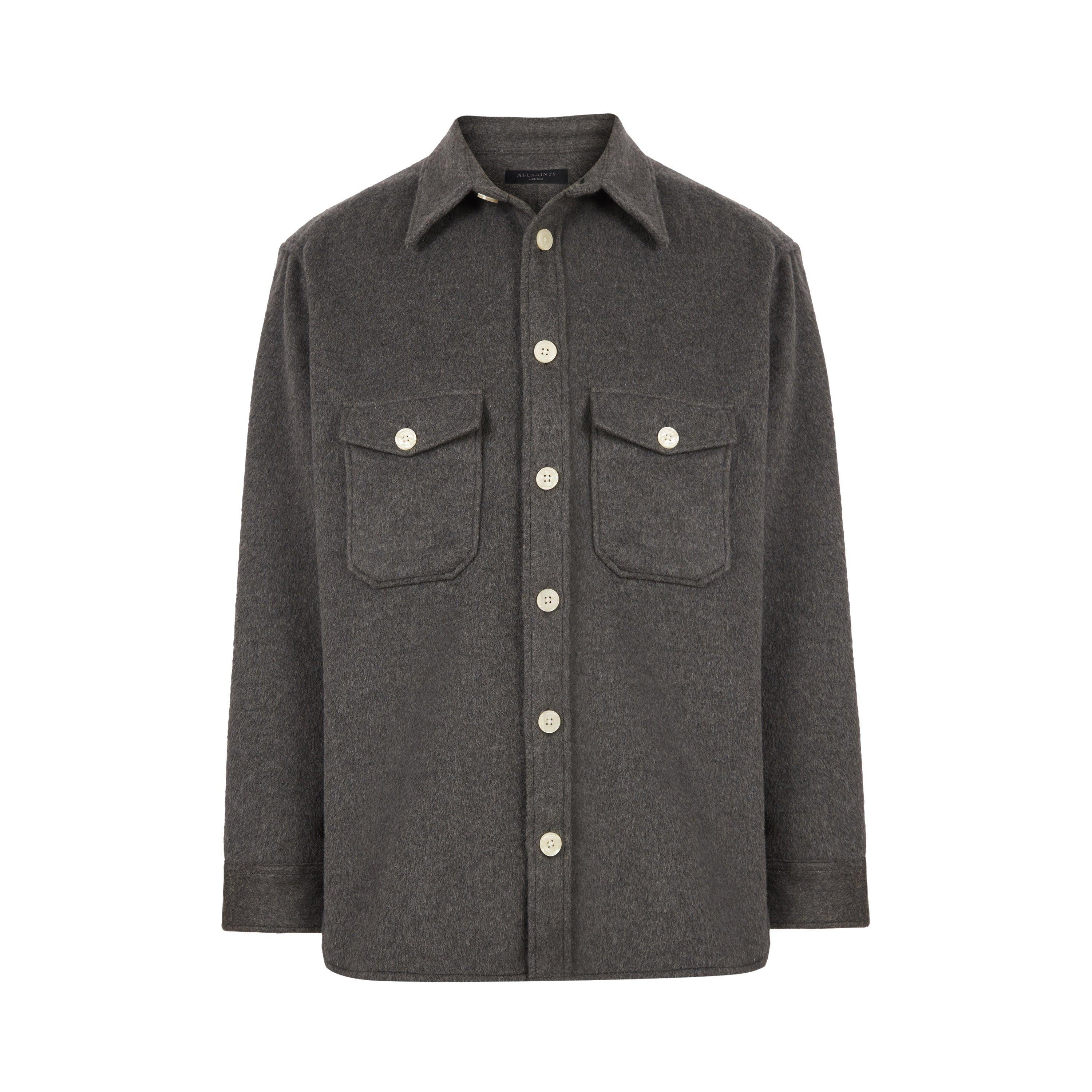 Allsaints Men's Dillingham Long Sleeve Shirt - Charcoal - XL