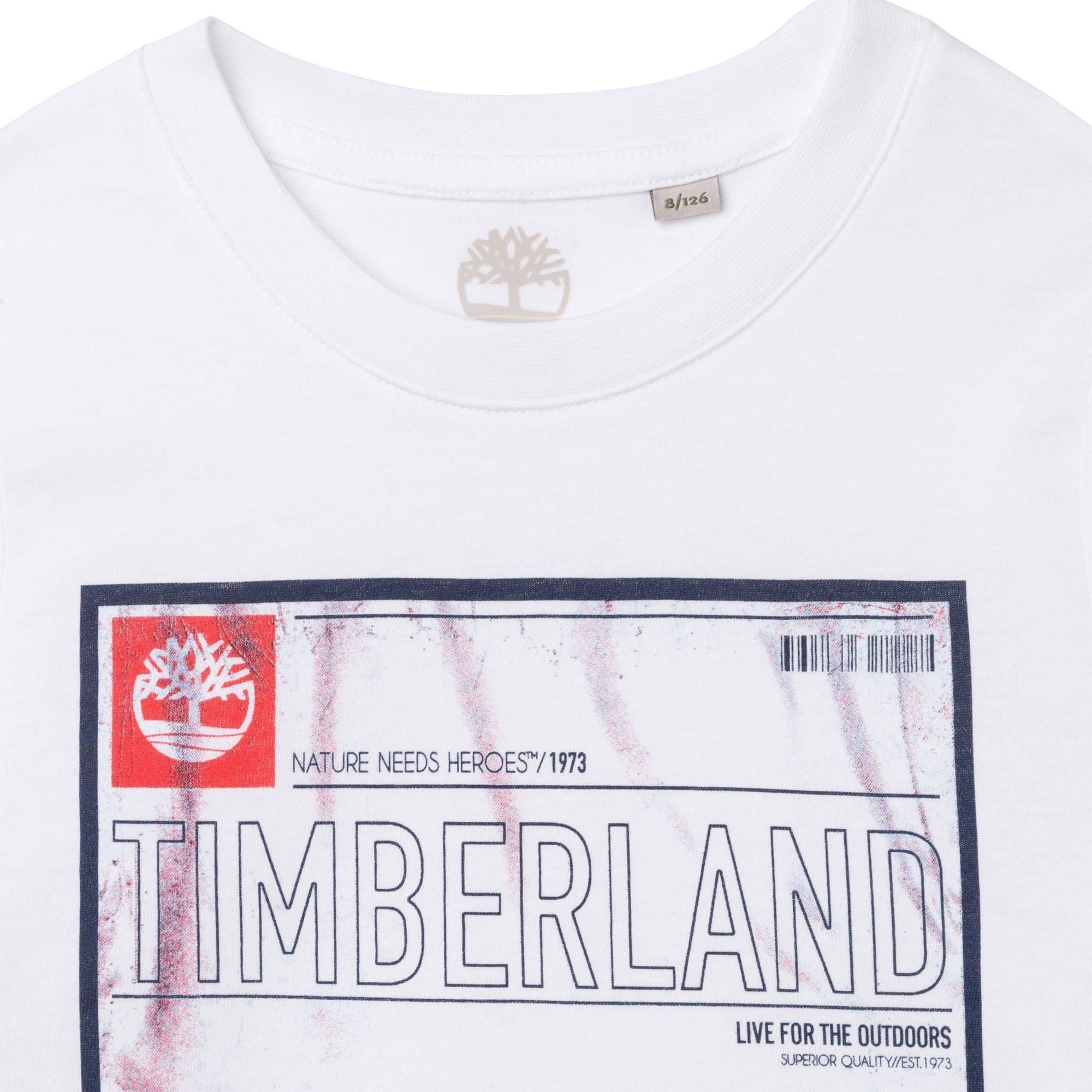White - Timberland - Jersey T-shirt 100% cotton - 3