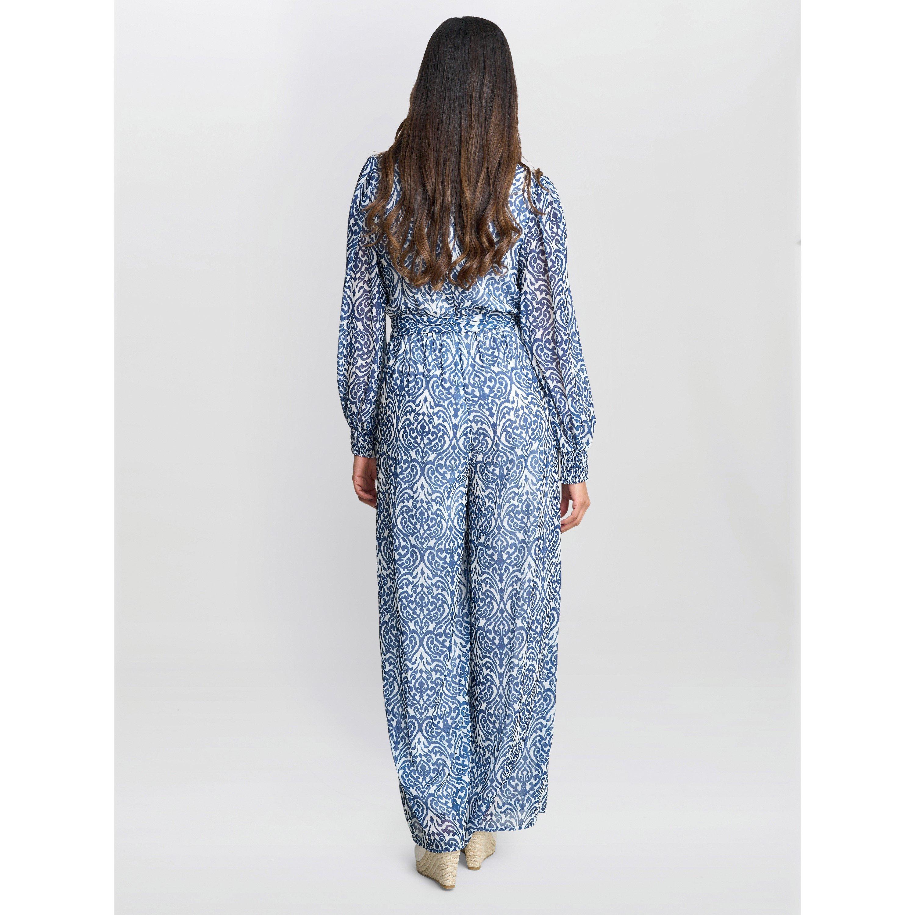 Blue - Gina Bacconi - Women's Kourtney Chiffon Jumpsuit - 2