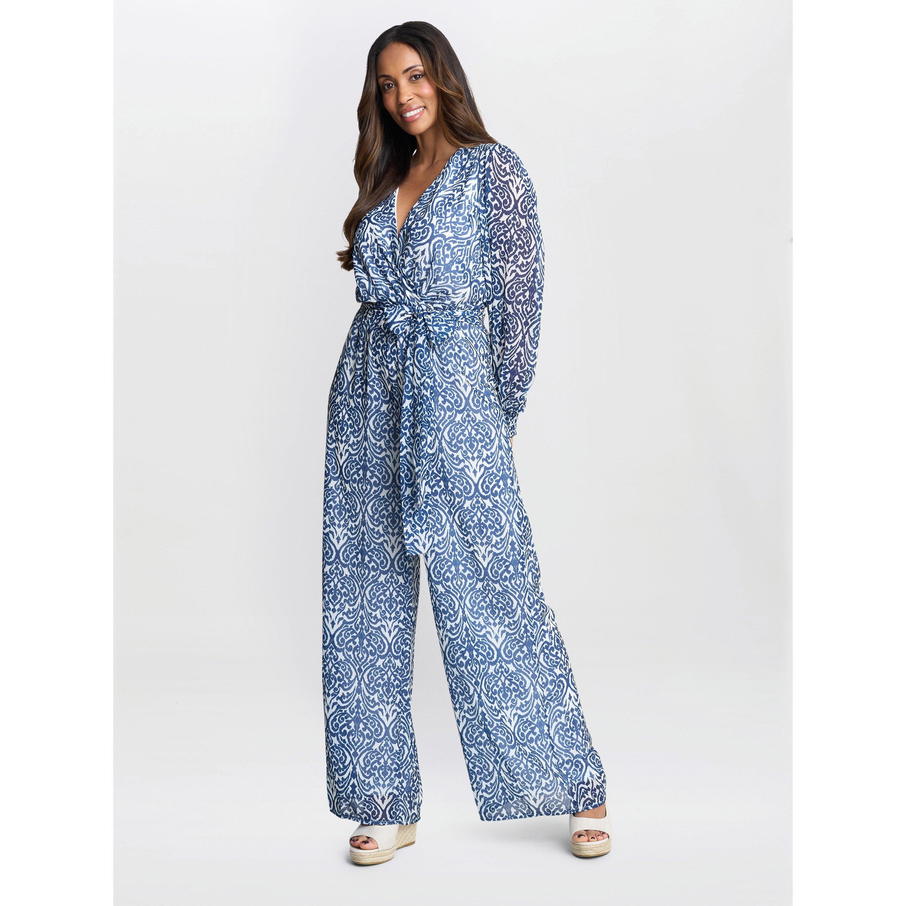 Blue - Gina Bacconi - Women's Kourtney Chiffon Jumpsuit - 3