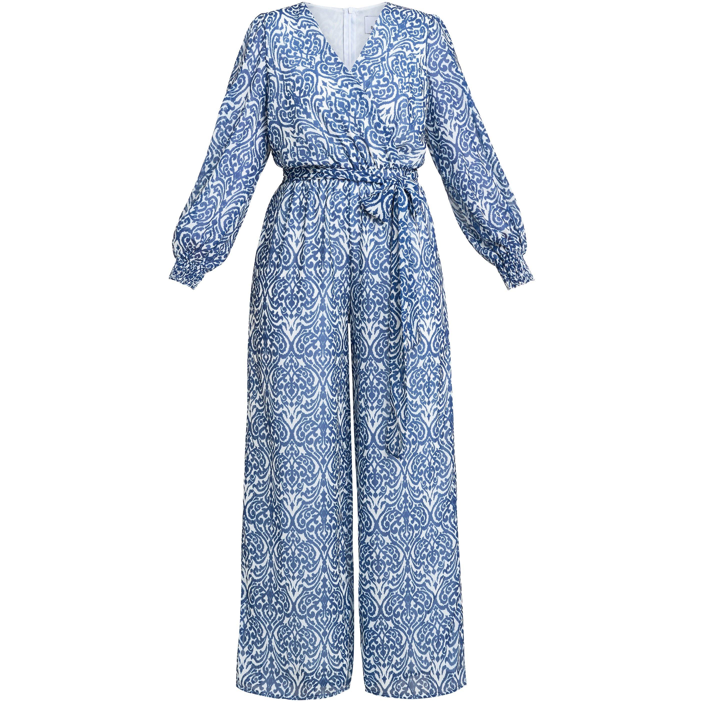 Blue - Gina Bacconi - Women's Kourtney Chiffon Jumpsuit - 4