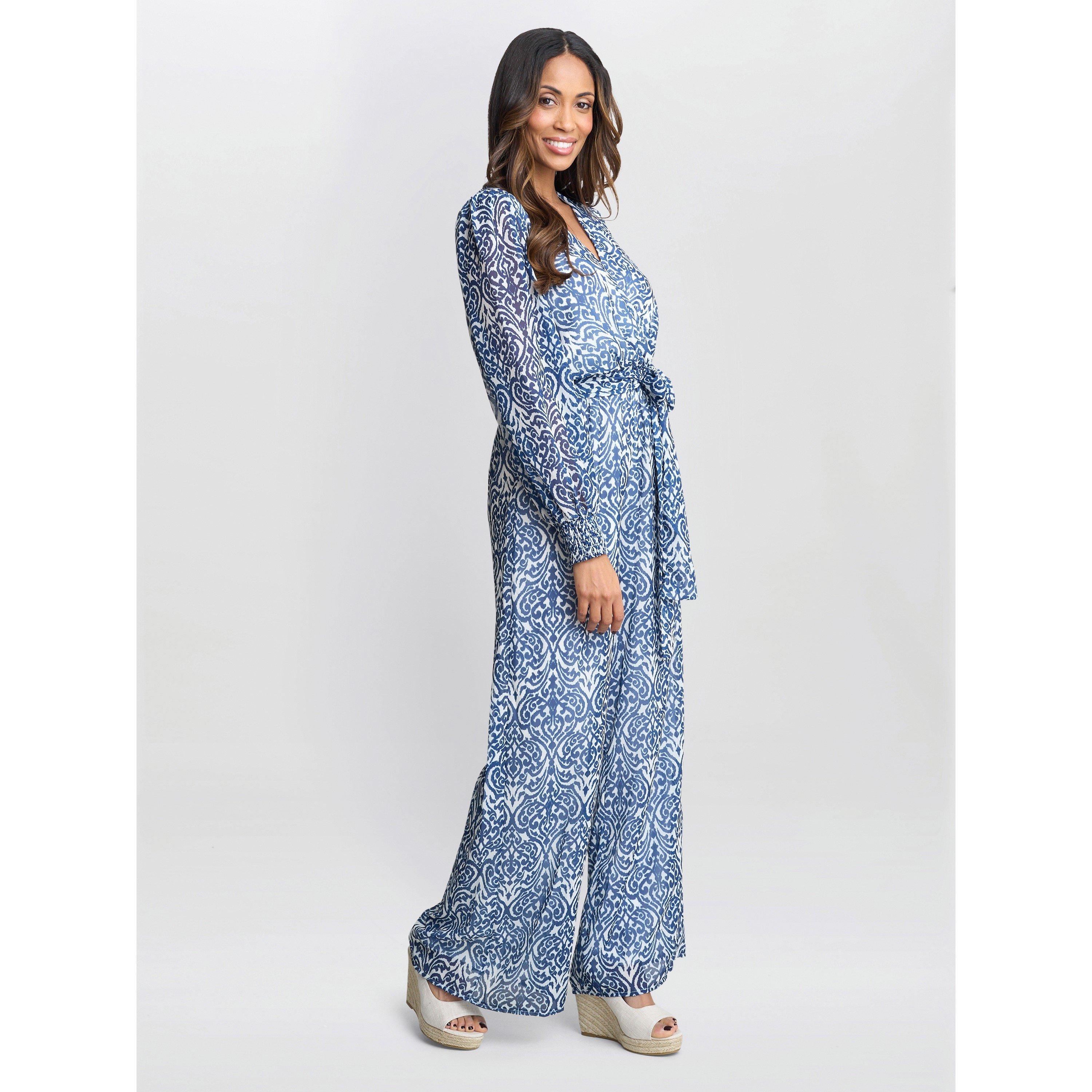 Blue - Gina Bacconi - Women's Kourtney Chiffon Jumpsuit - 6