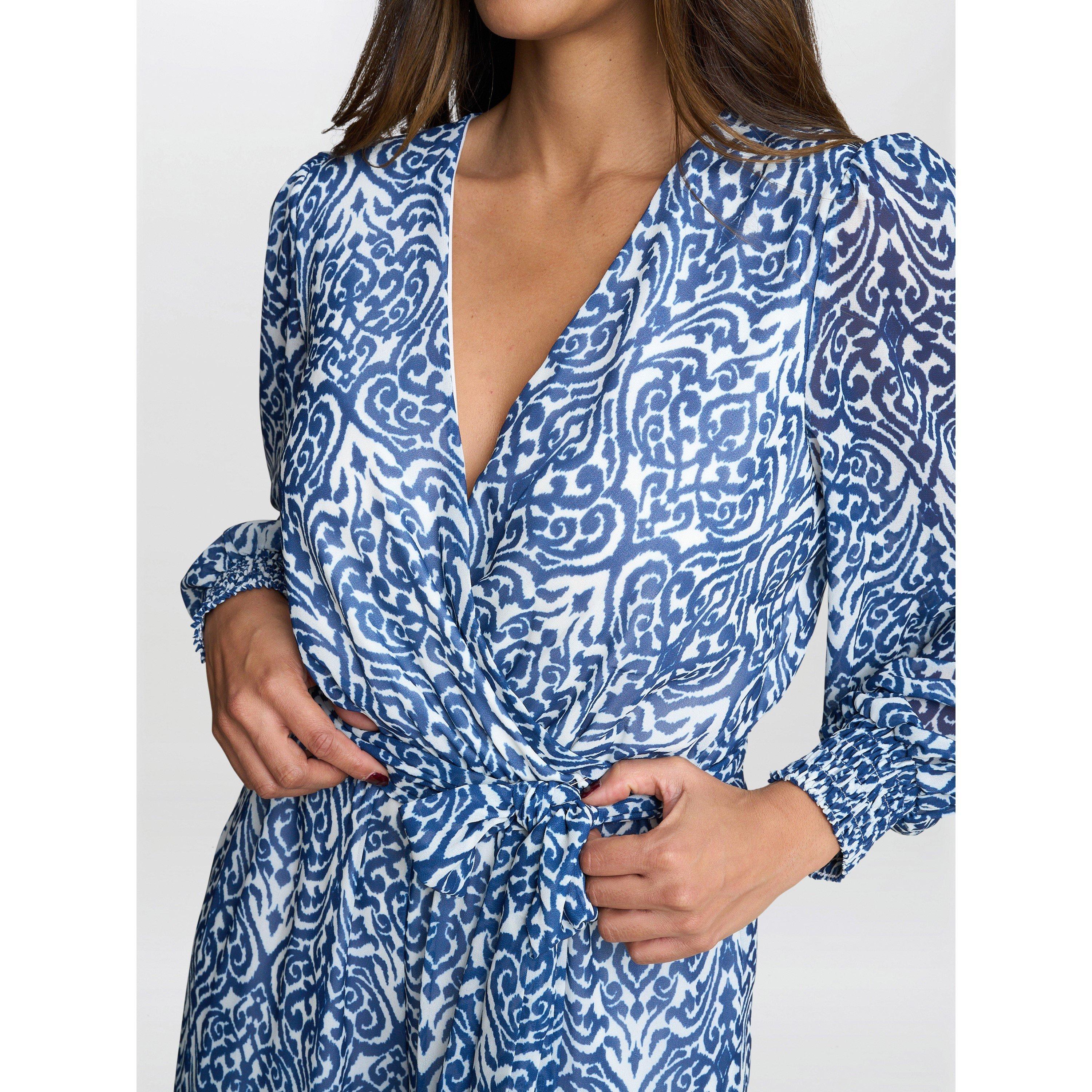 Blue - Gina Bacconi - Women's Kourtney Chiffon Jumpsuit - 8