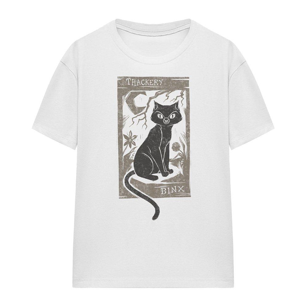 White - Disney - Hocus Pocus Woodcut Thackery Binx T-Shirt White - 4