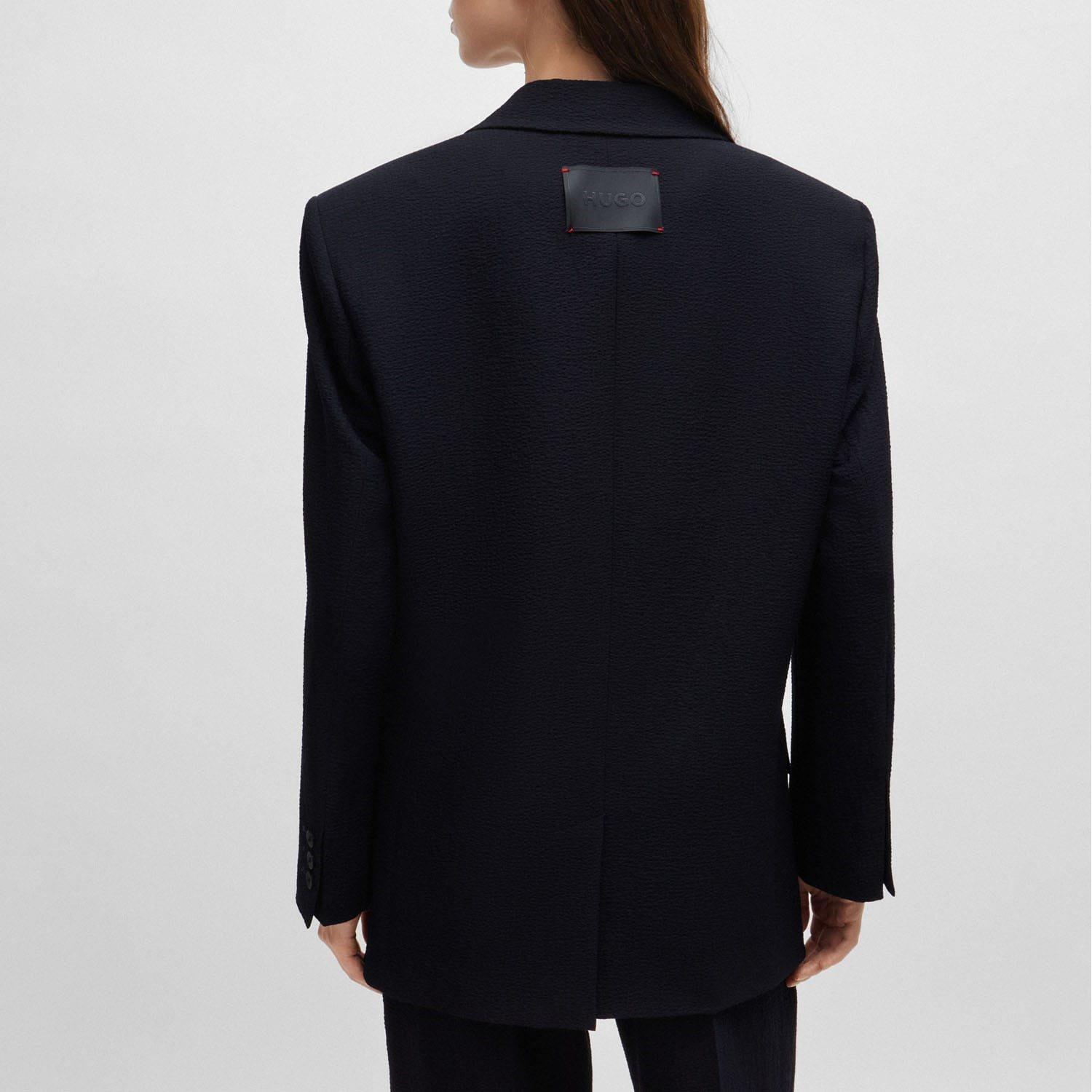 Blue - Hugo - Amiya Longline Oversize-Fit Blazer - 2