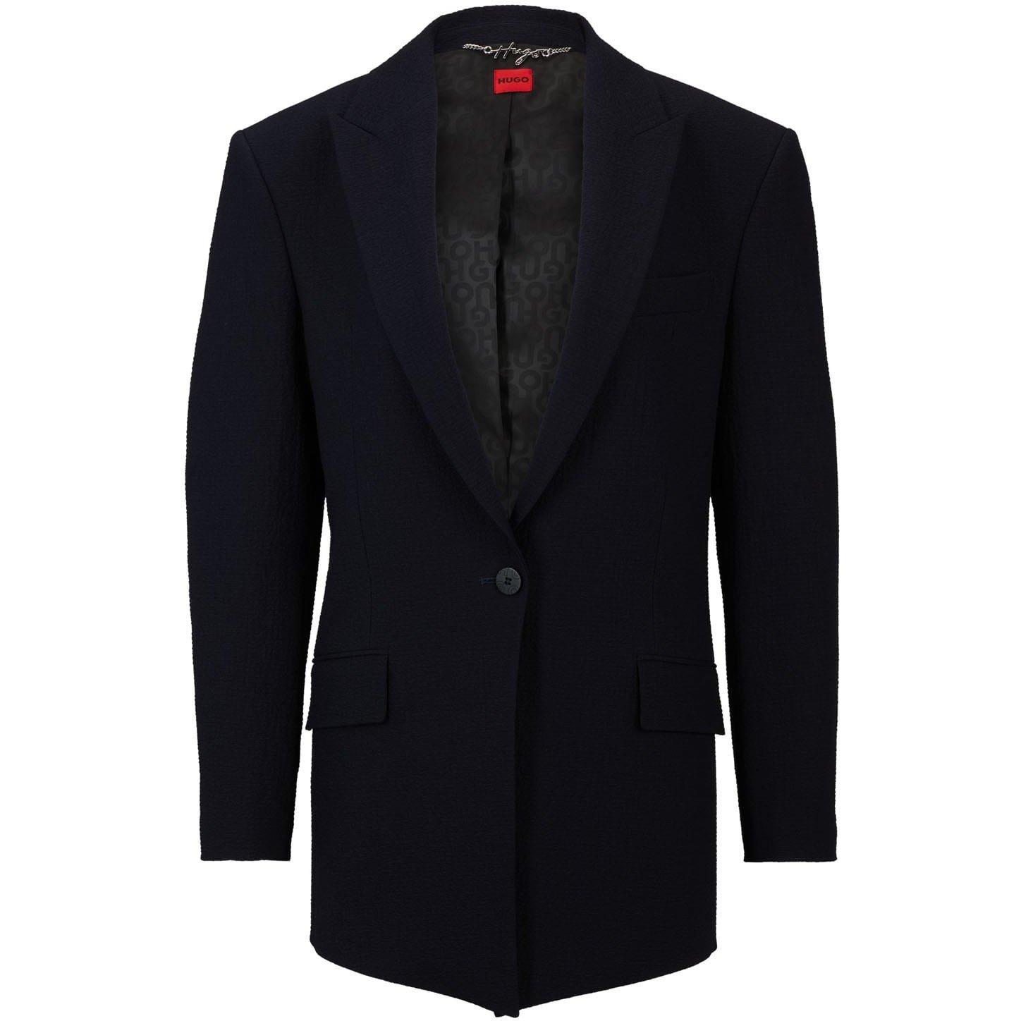 Blue - Hugo - Amiya Longline Oversize-Fit Blazer - 4