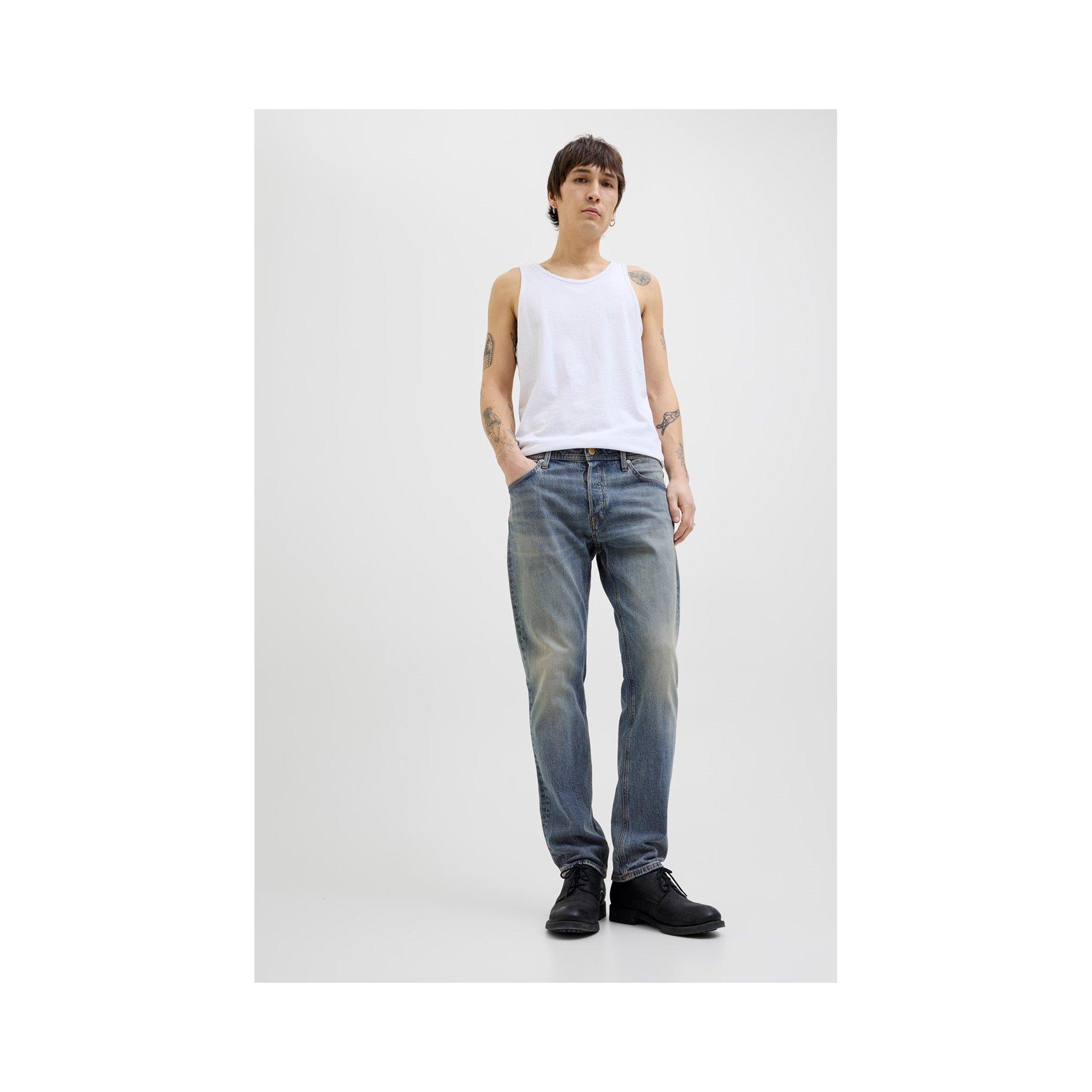 Blue Denim - Jack and Jones - Jack & Jones Mike tapered fit jean in mid wash Blu - 3