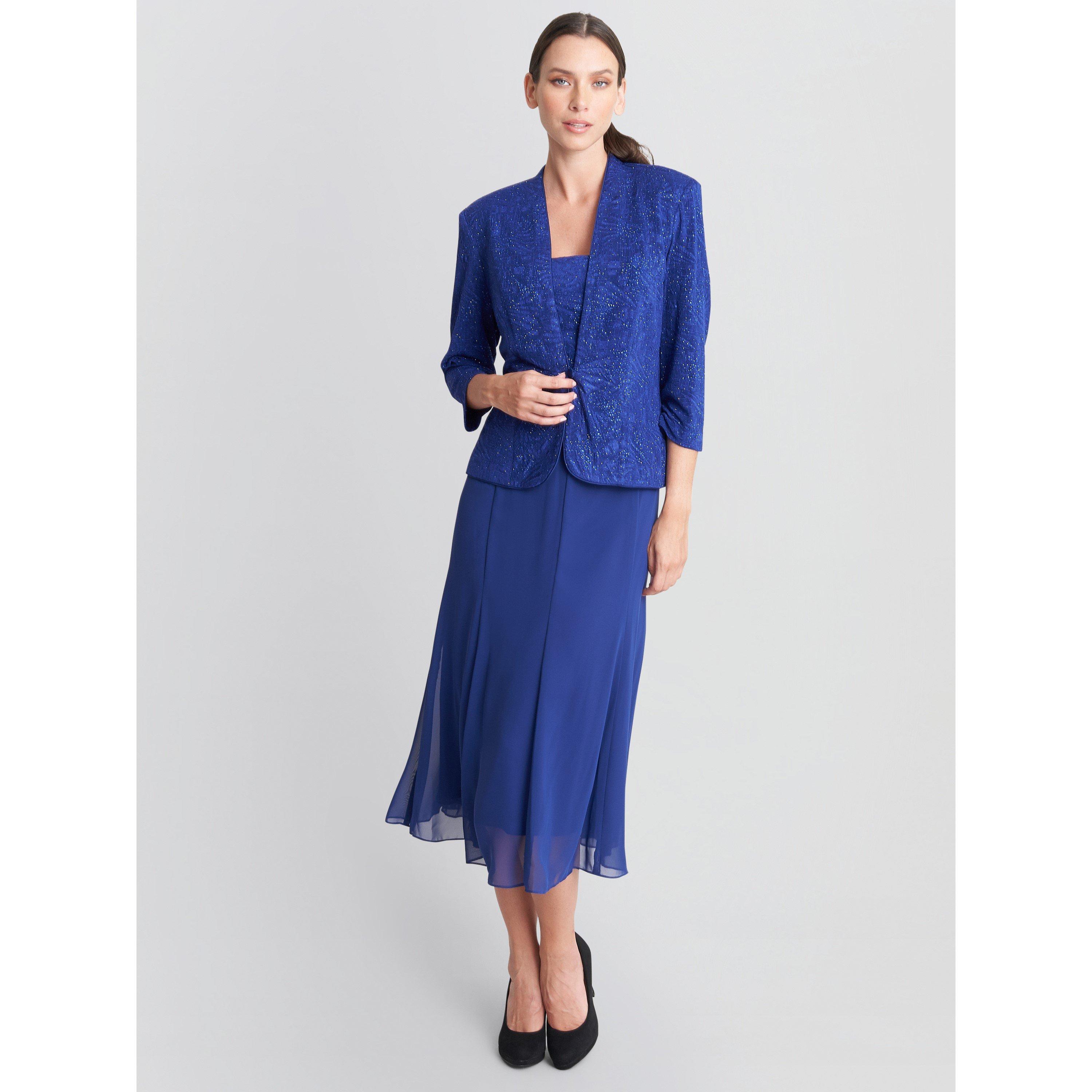 Electric Blue - Gina Bacconi - Tillie Glitter Tank And Chiffon Skirt - 3