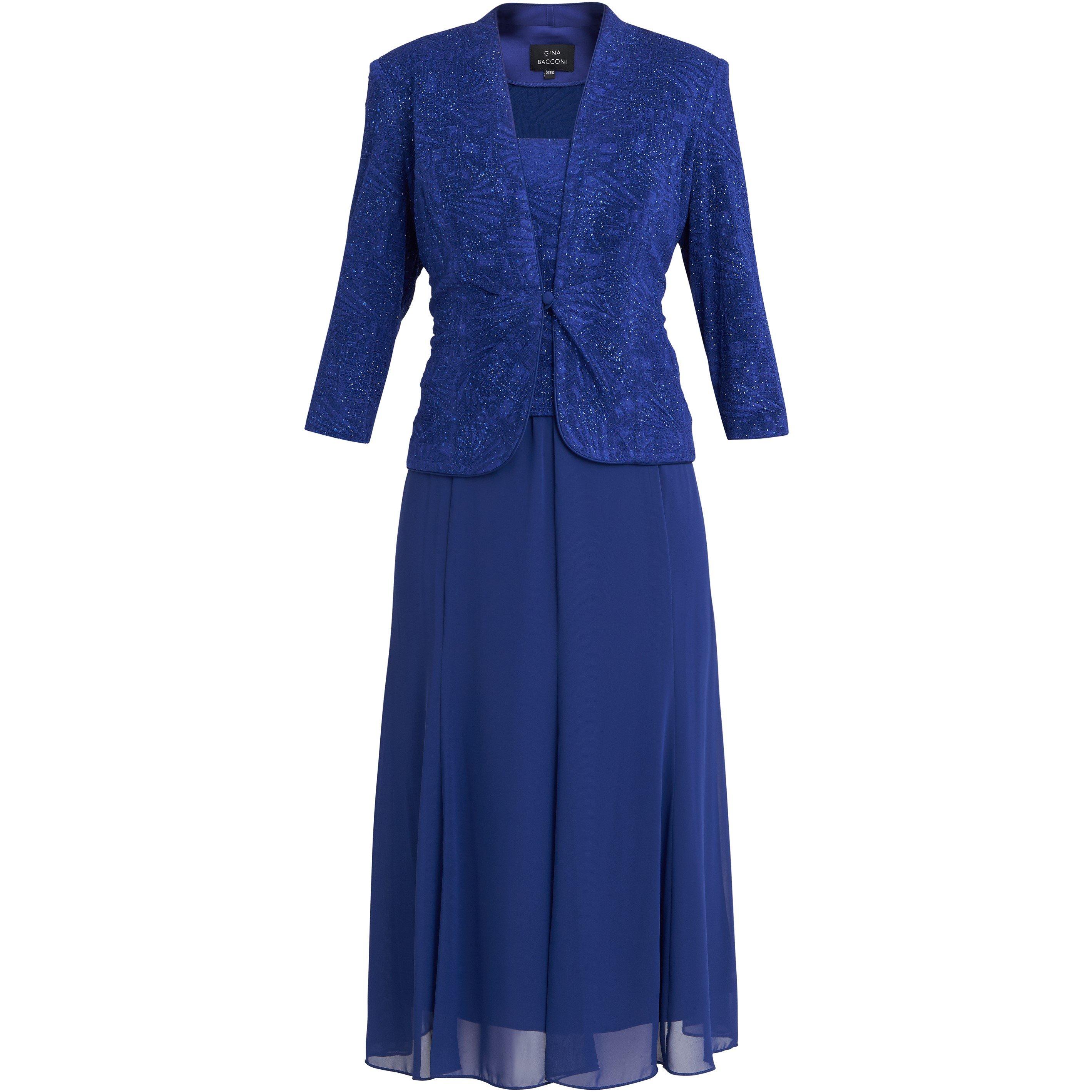 Electric Blue - Gina Bacconi - Tillie Glitter Tank And Chiffon Skirt - 4