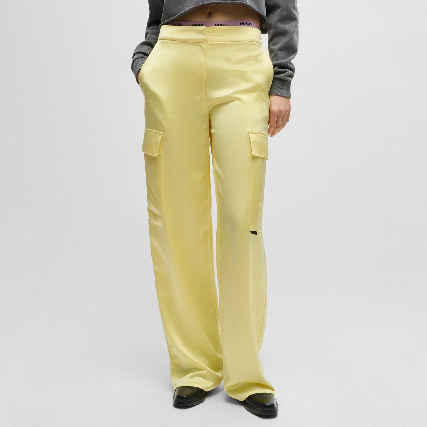 Yellow - Hugo - Hakila-1 Relaxed-Fit Cargo Trousers - 1