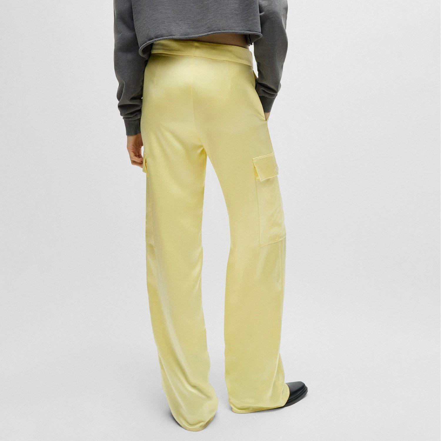 Yellow - Hugo - Hakila-1 Relaxed-Fit Cargo Trousers - 2