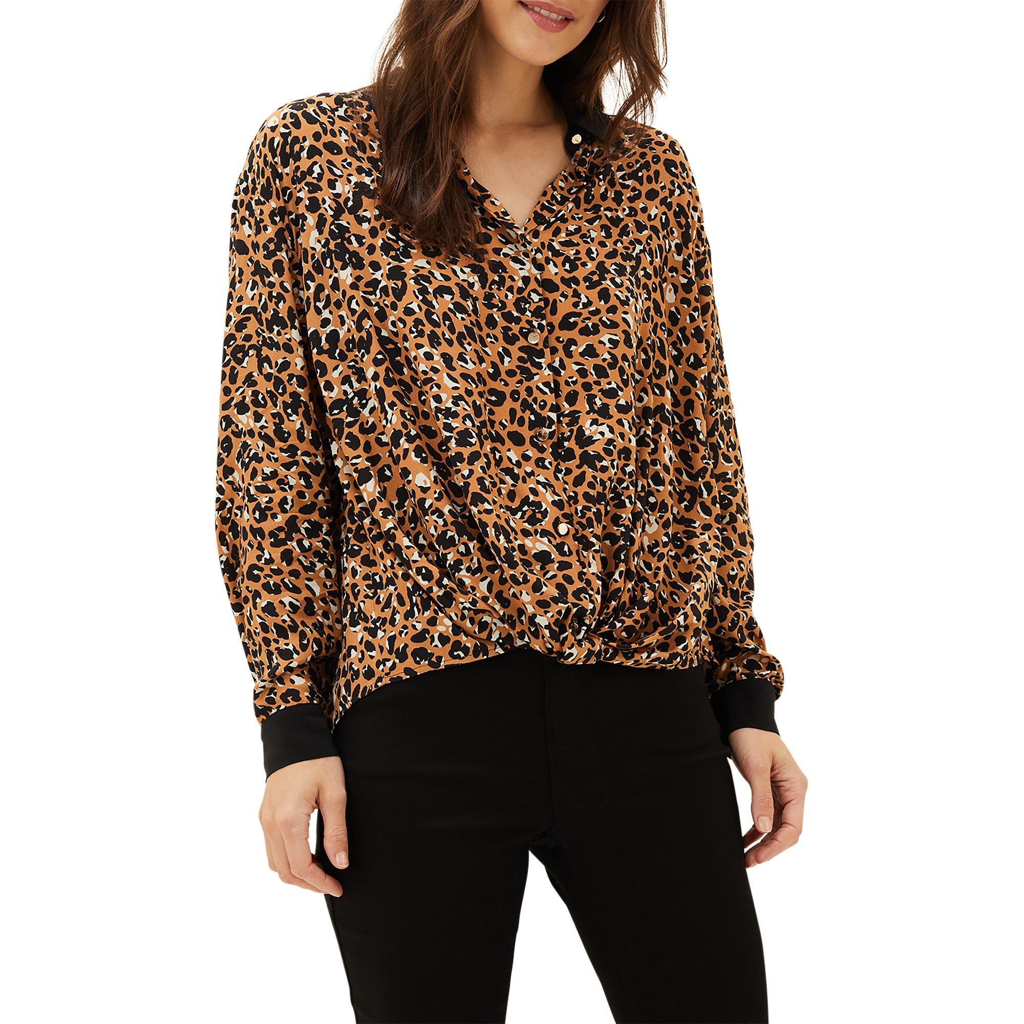 Black/Multi - Phase Eight - Kaelie Leopard Twist Front Blouse - 2
