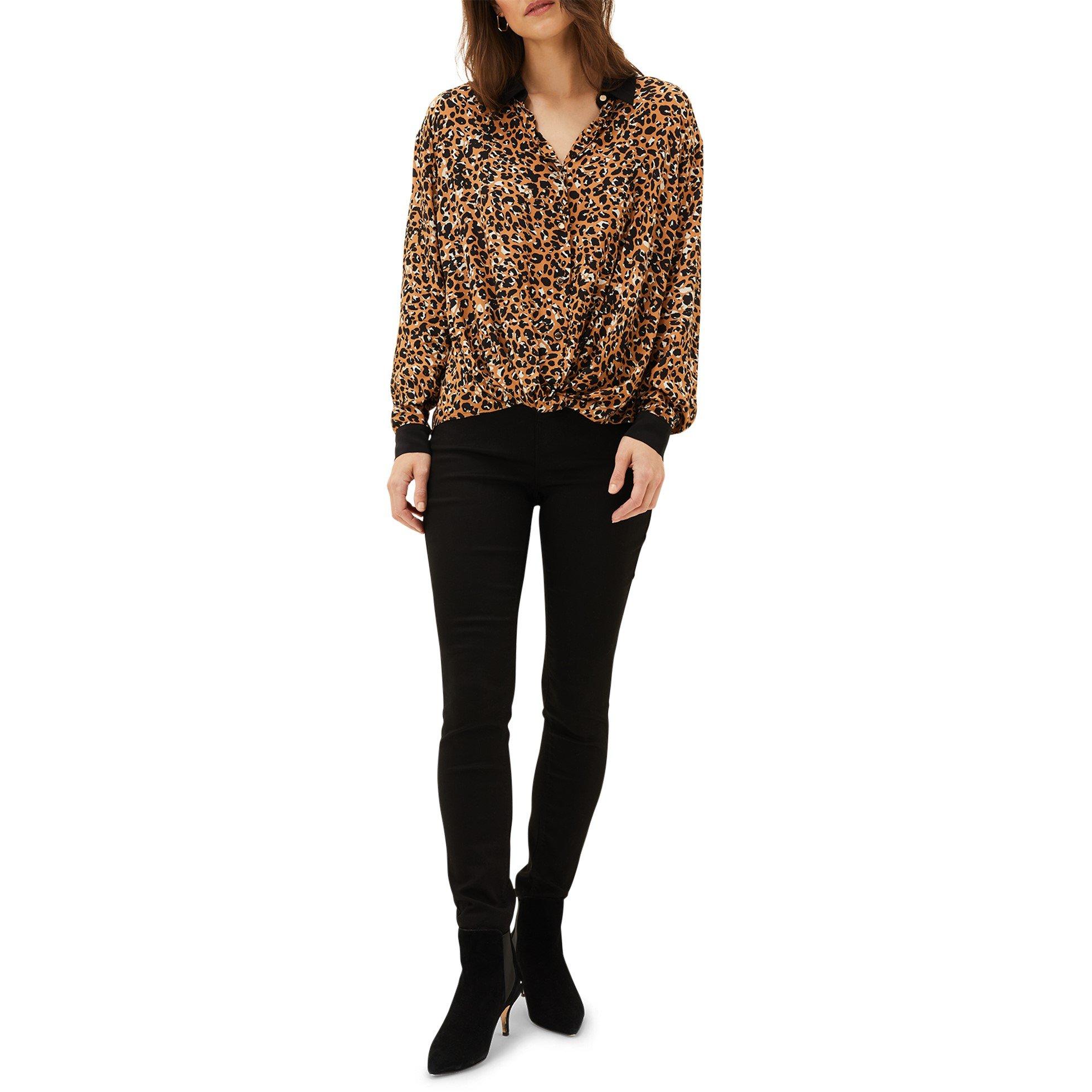 Black/Multi - Phase Eight - Kaelie Leopard Twist Front Blouse - 6