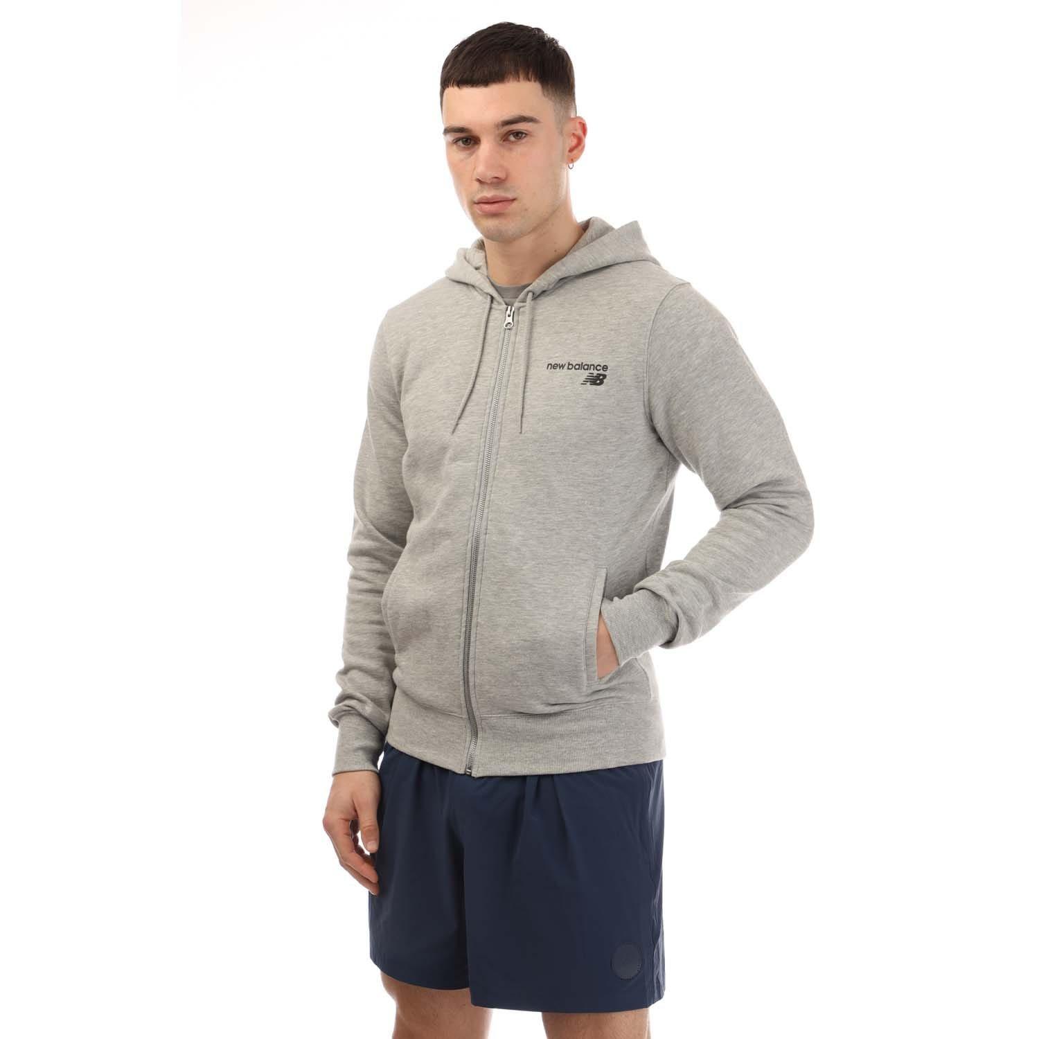 Grey - New Balance - Classic Core Full-Zip Hoodie - 3