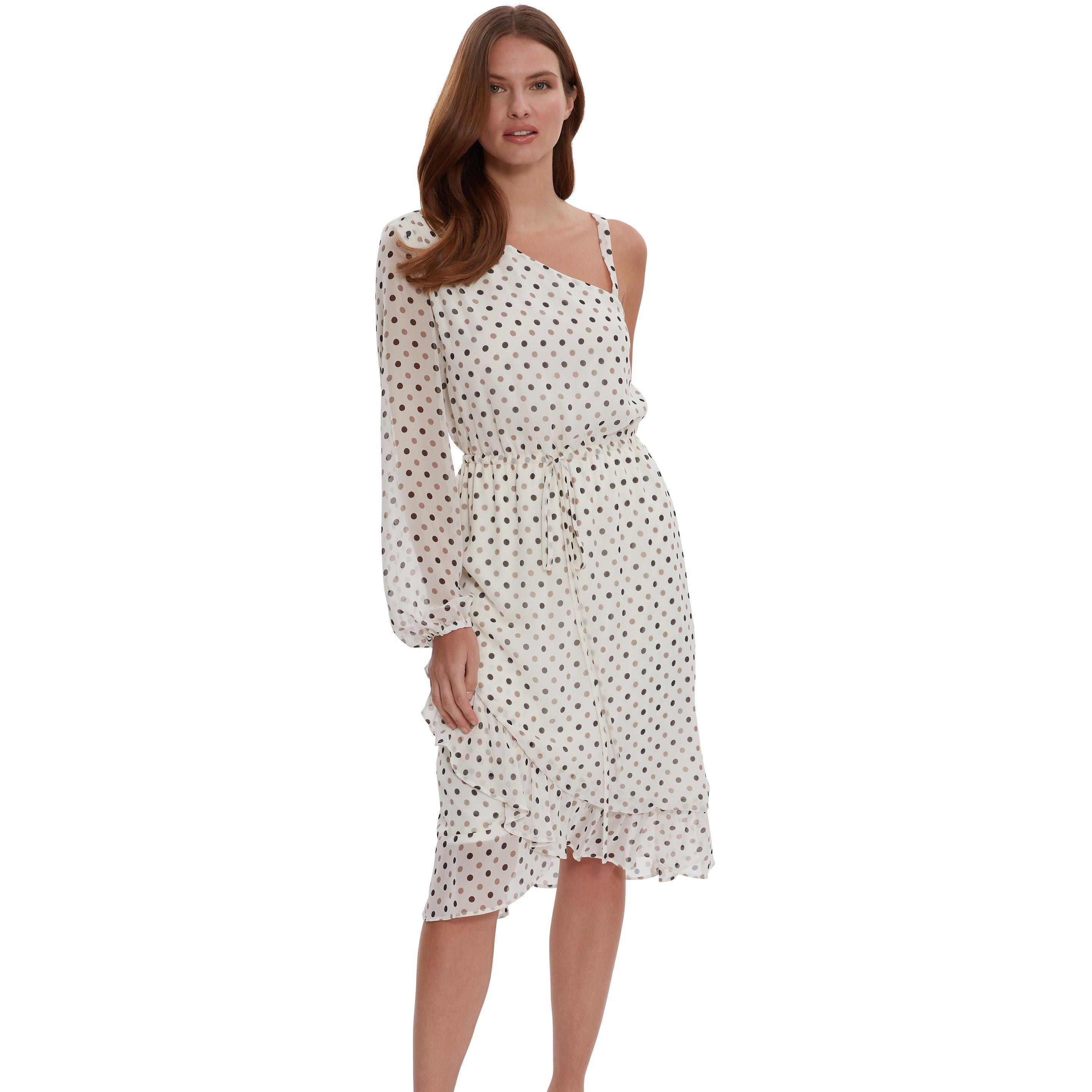 Gina Bacconi Women's Sasha Chiffon Spot Dress Wrap - Ivory - 14