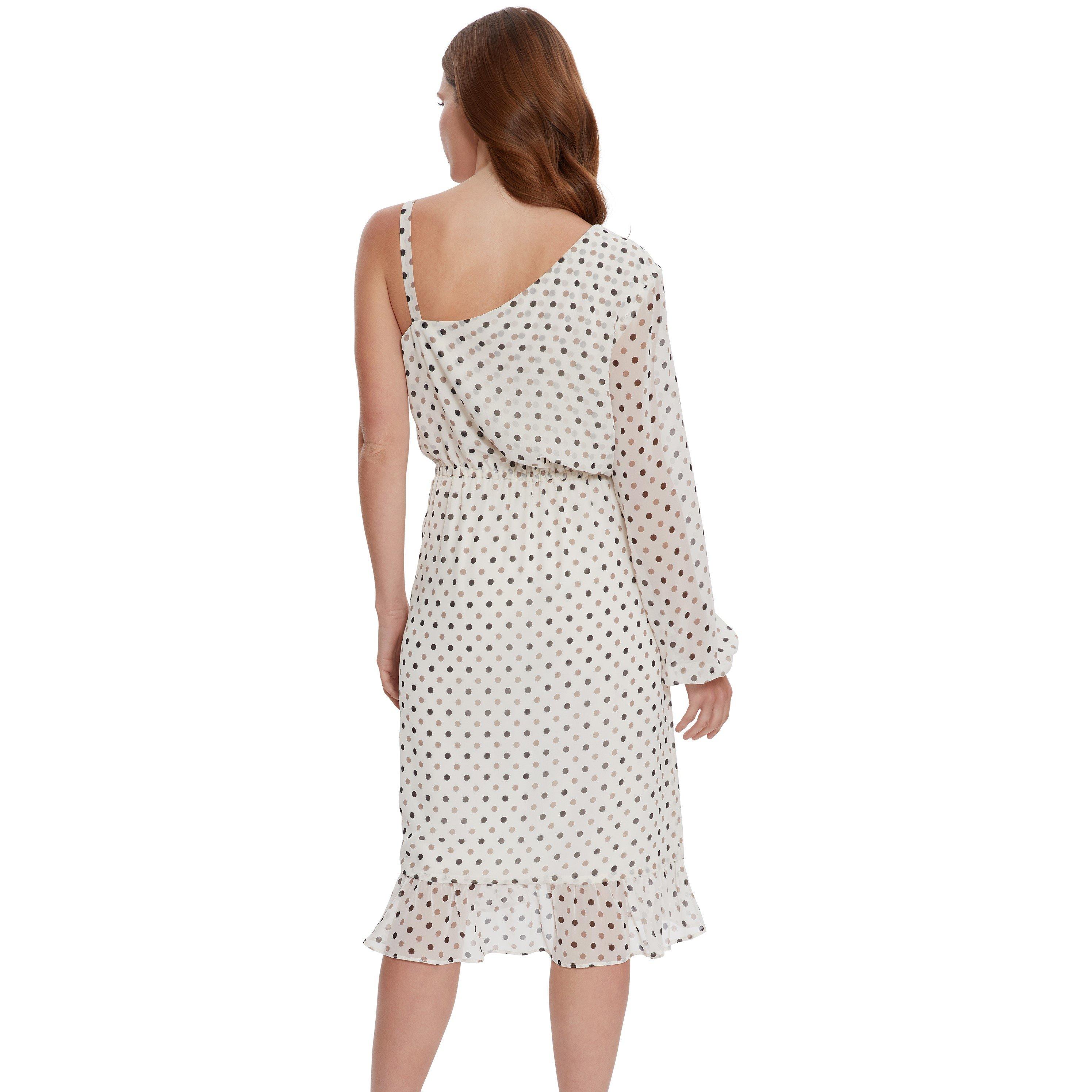 Ivory - Gina Bacconi - Sasha Chiffon Spot  Dress Wrap - 2