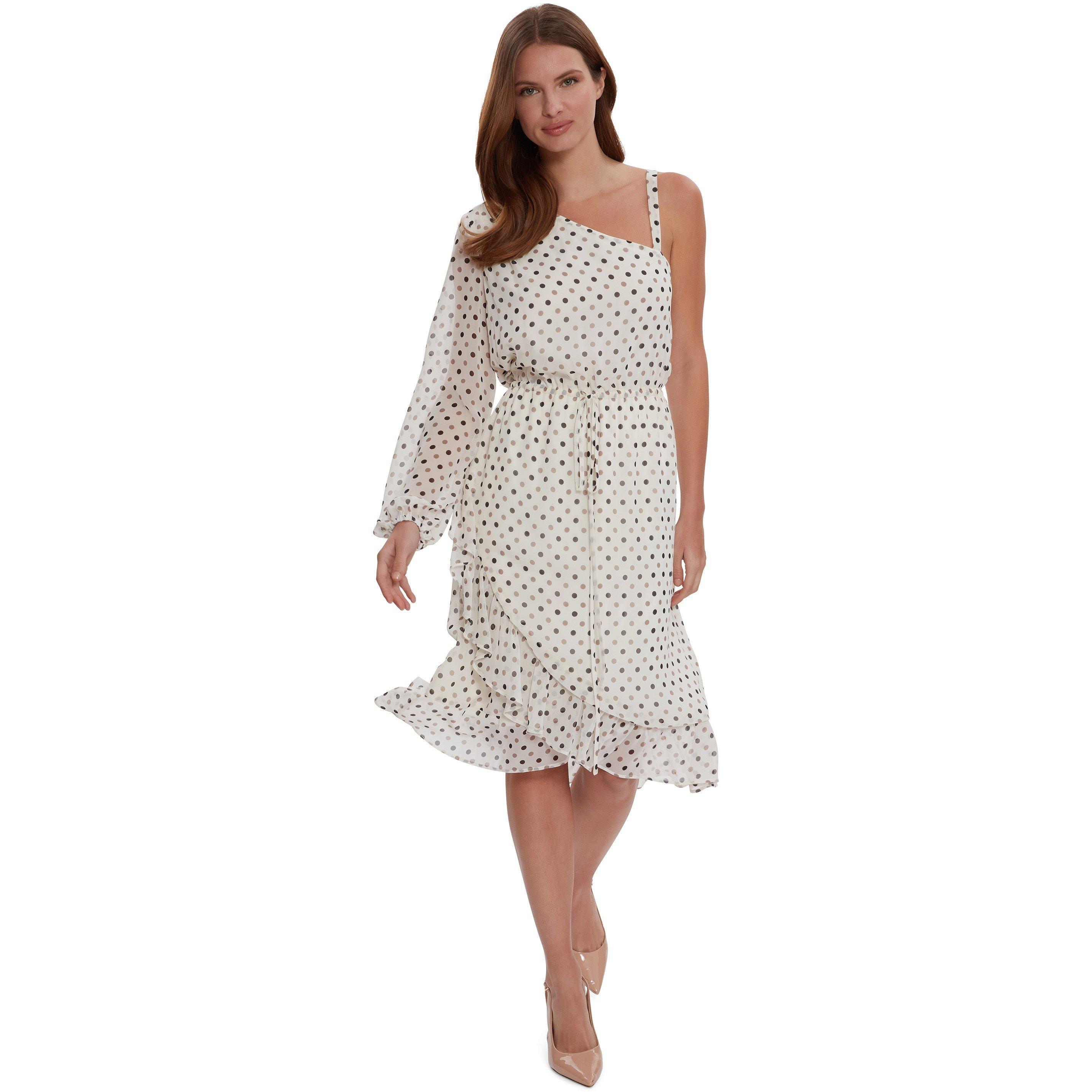 Ivory - Gina Bacconi - Sasha Chiffon Spot  Dress Wrap - 3