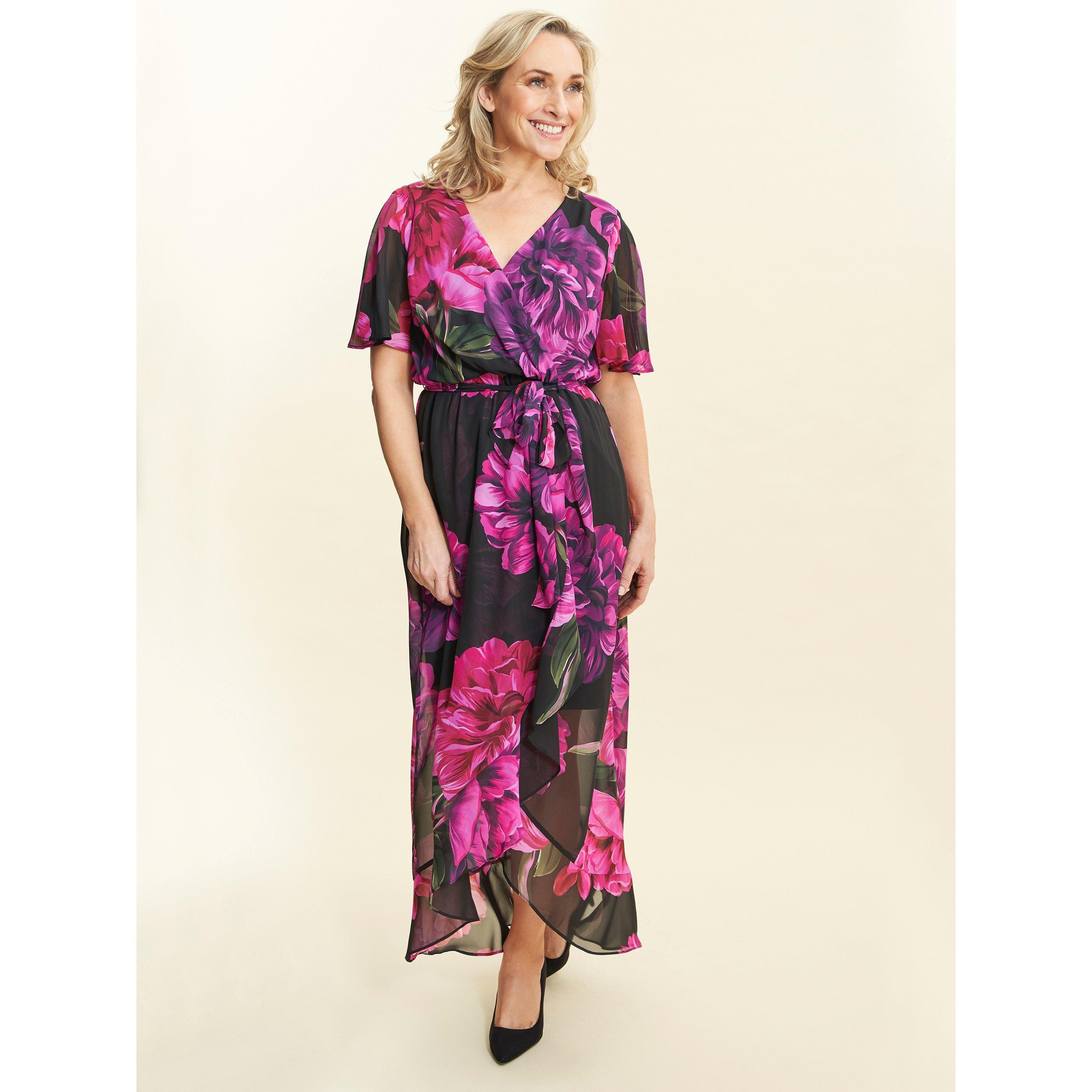 Black / Multi - Gina Bacconi - Tanner Long Printed Dress - 1