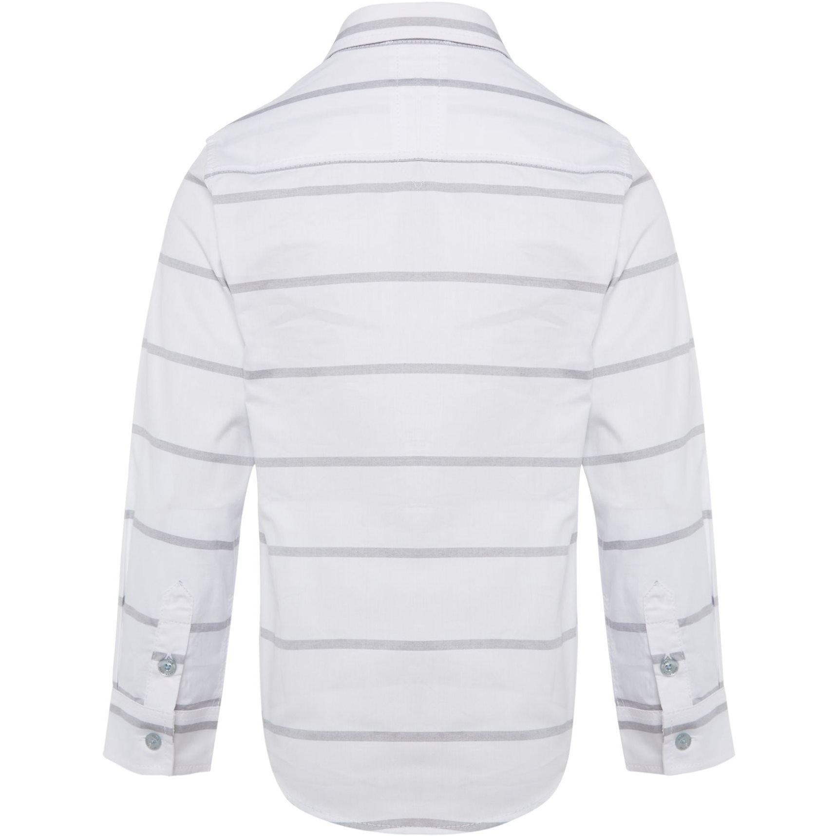 White - Boss - Kids Long-Sleeve All-over Stripe Design Shirt - 2