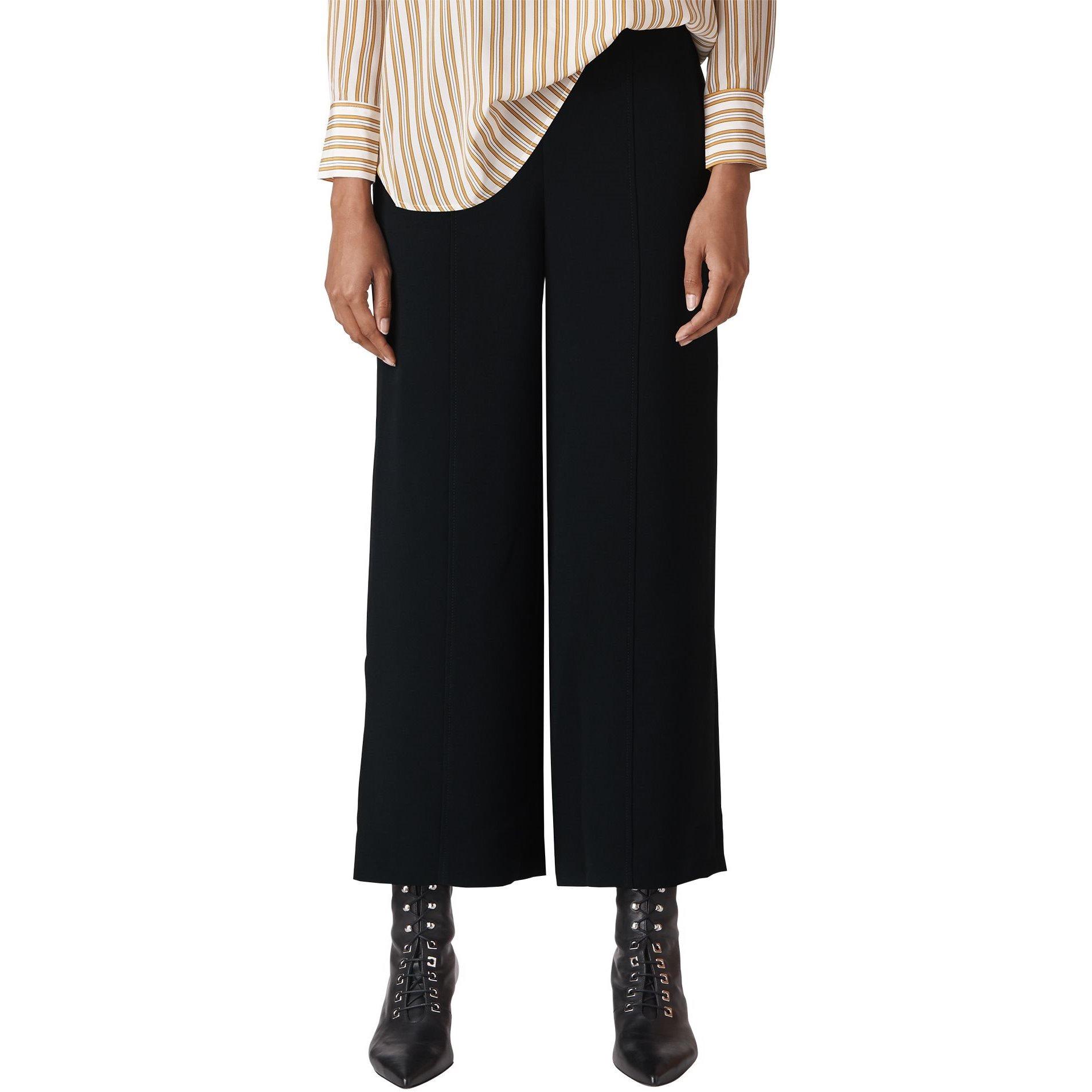 Black - Whistles - Flat Front Crop Trouser - 2