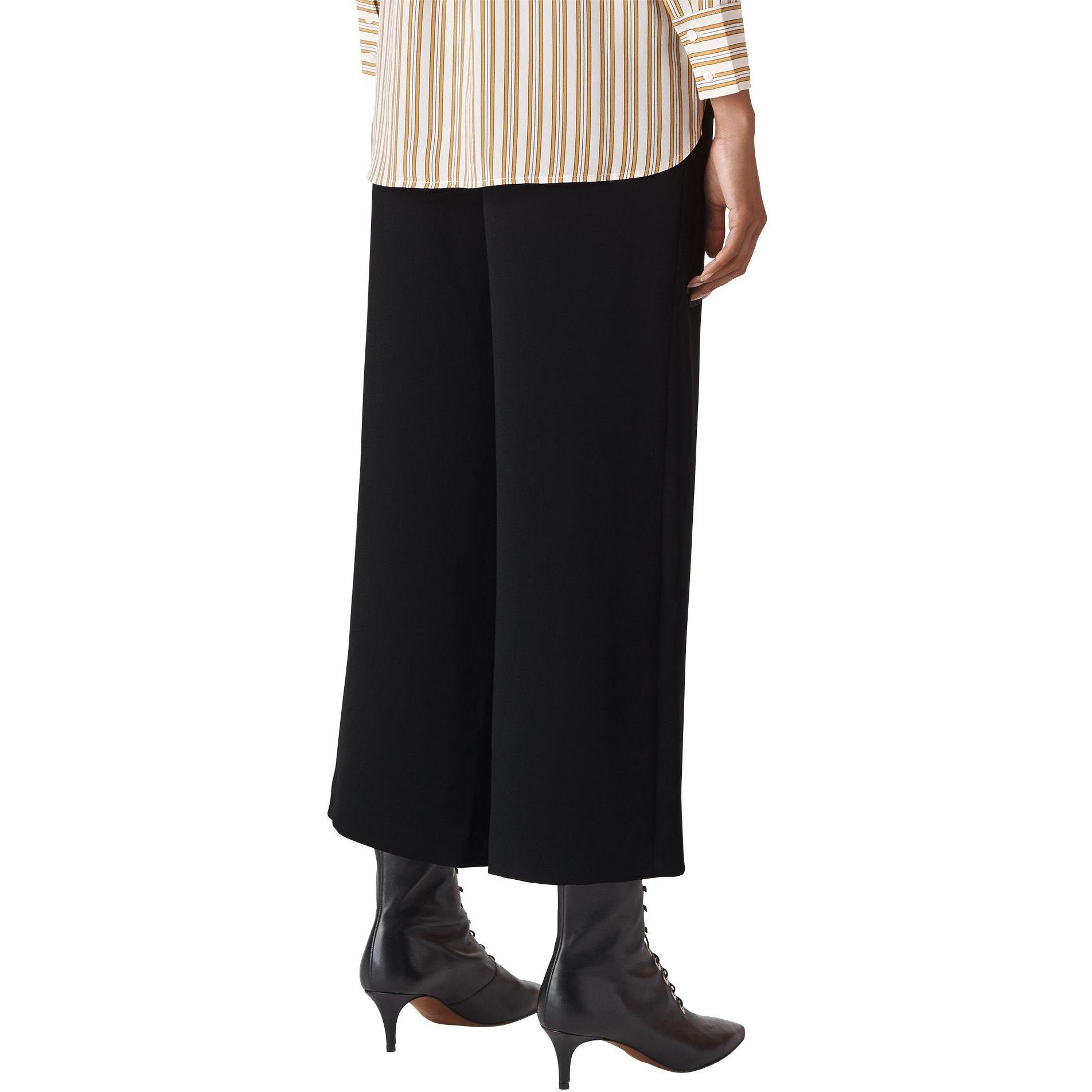 Black - Whistles - Flat Front Crop Trouser - 3