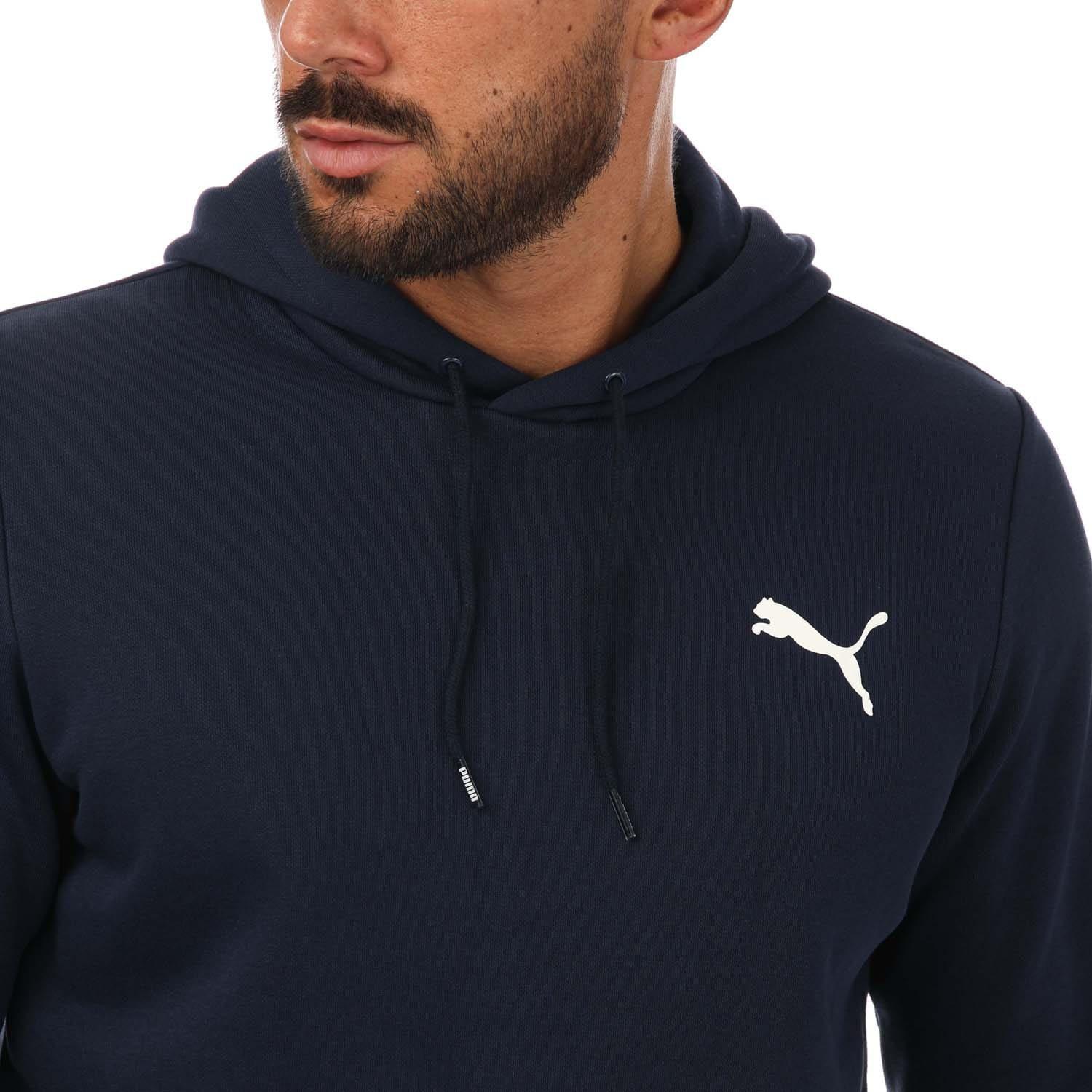 Navy - Puma - Small Logo Hooded Sweat - 5