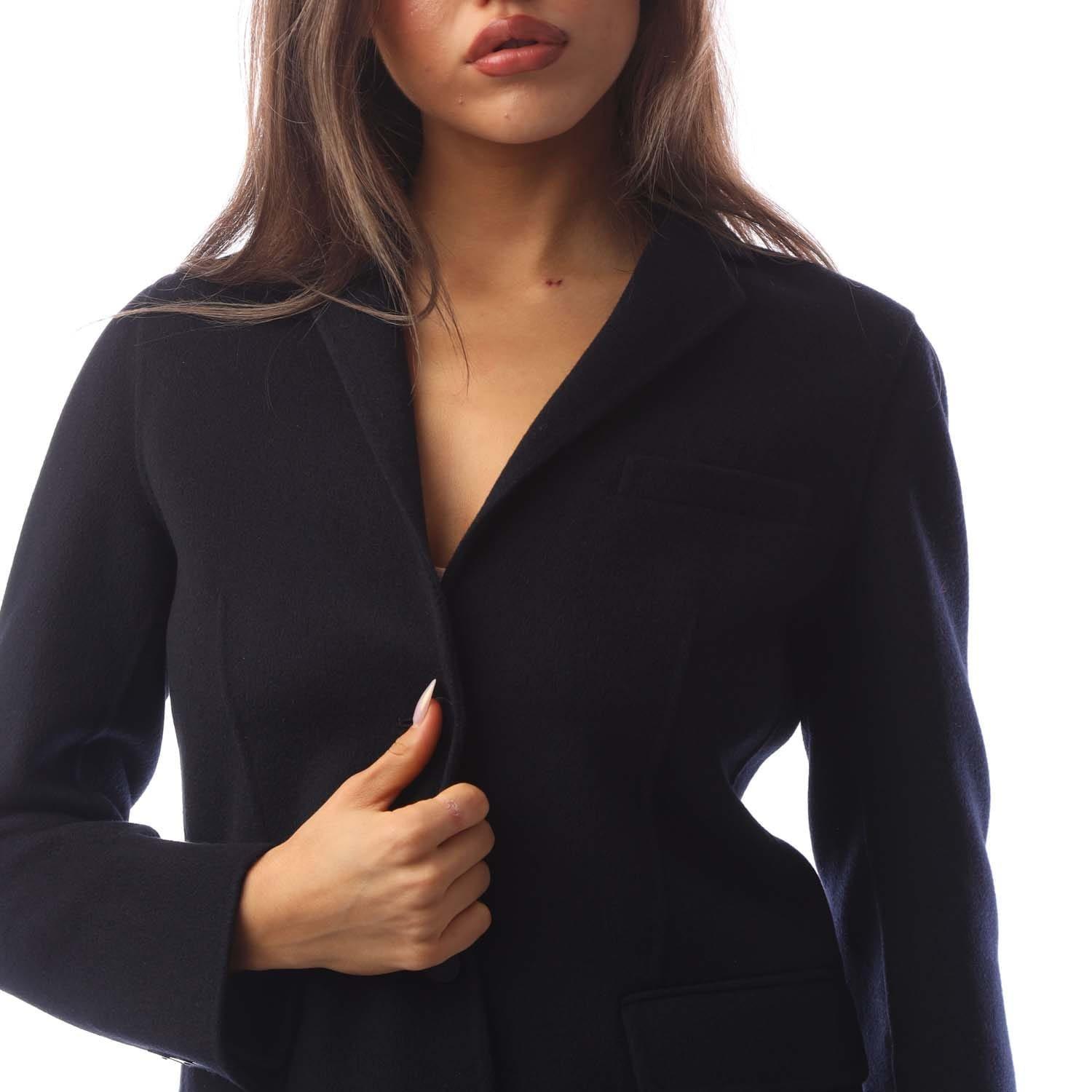 Navy - Emporio Armani - Lapelled Mid-Length Coat - 2