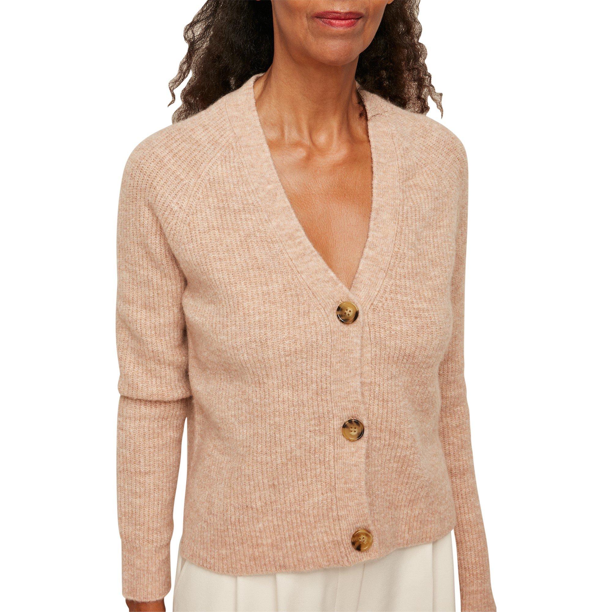 Camel - Whistles - Rib Textured Wool Mix Cardigan - 2