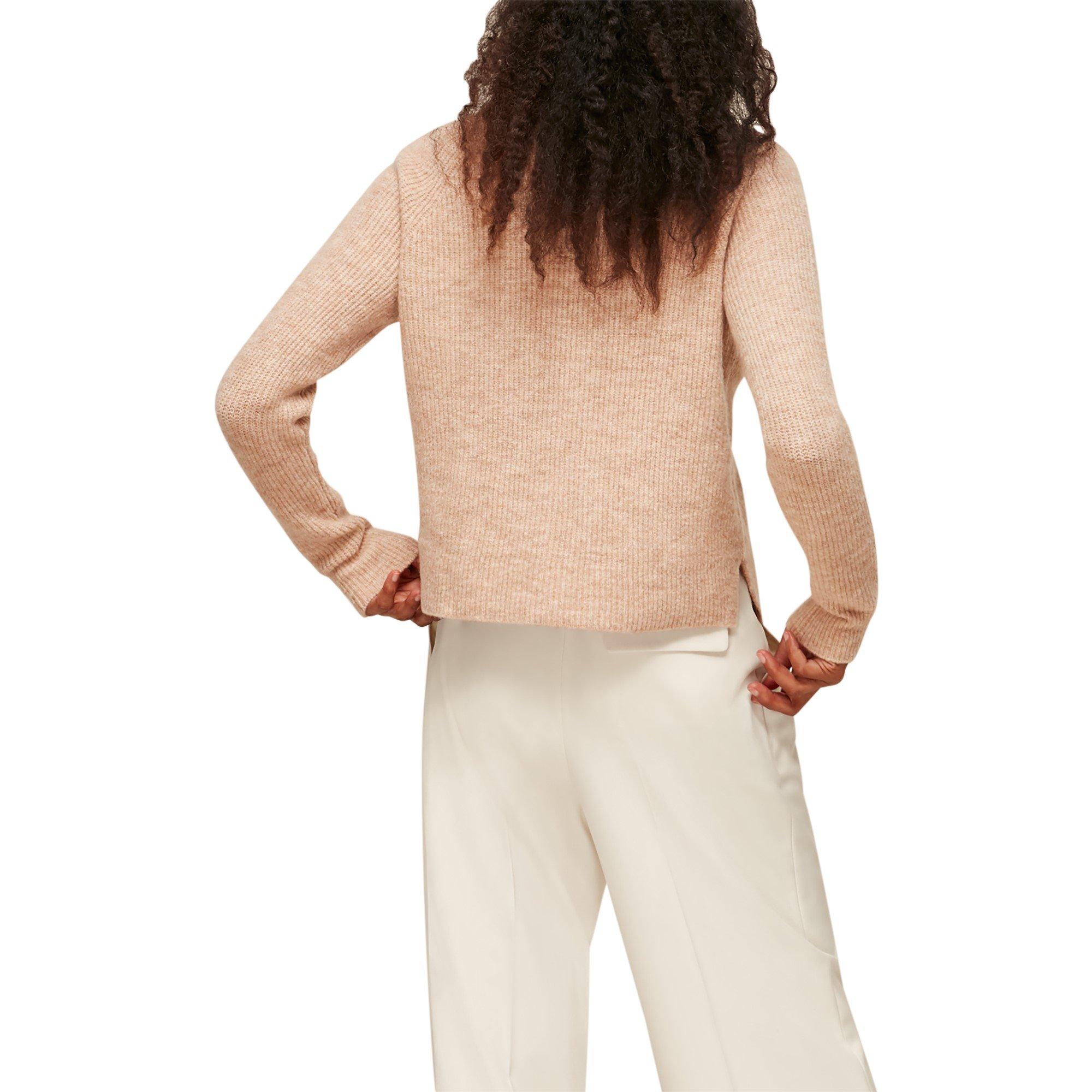 Camel - Whistles - Rib Textured Wool Mix Cardigan - 3