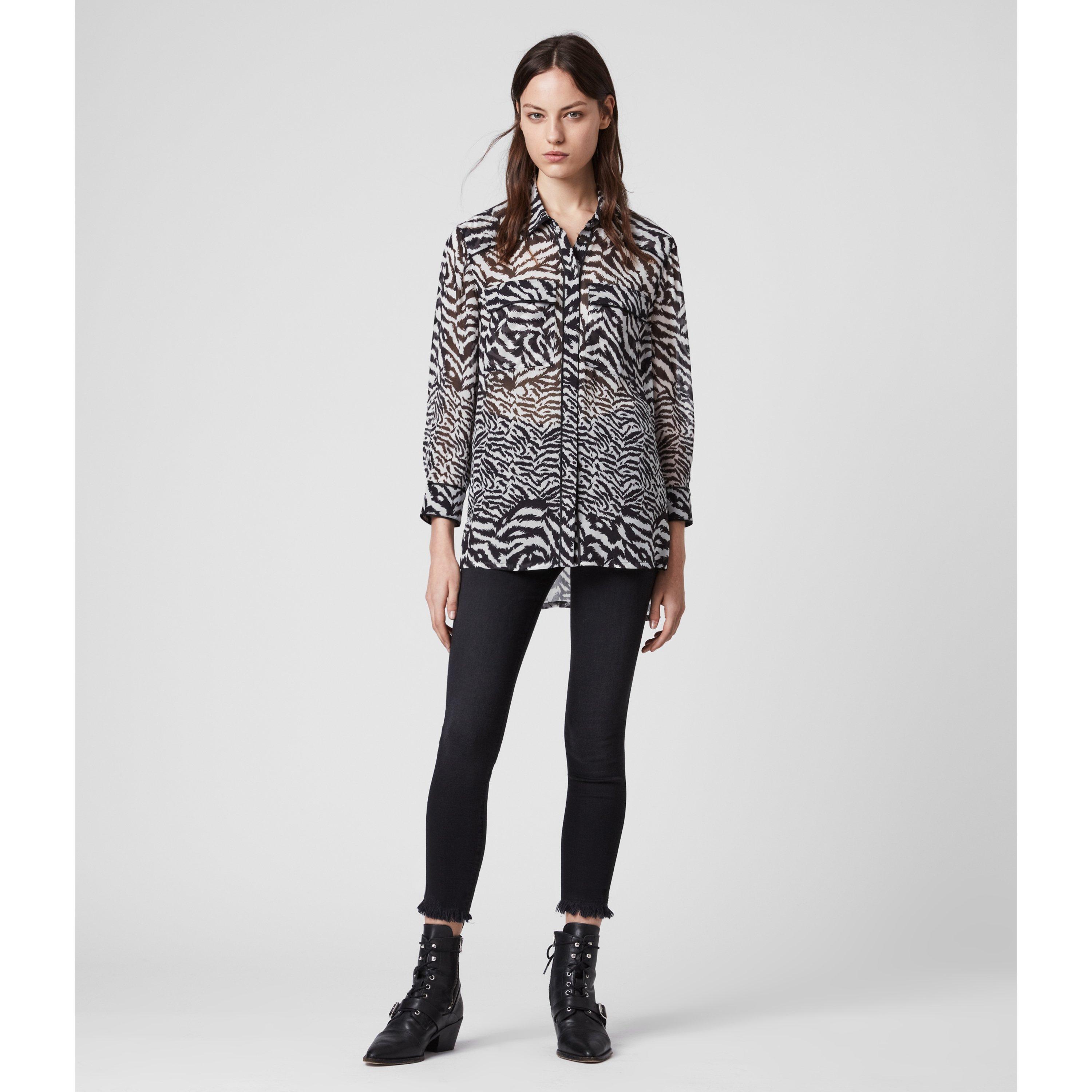 Chalk White - AllSaints - Esther Remix Shirt - 4