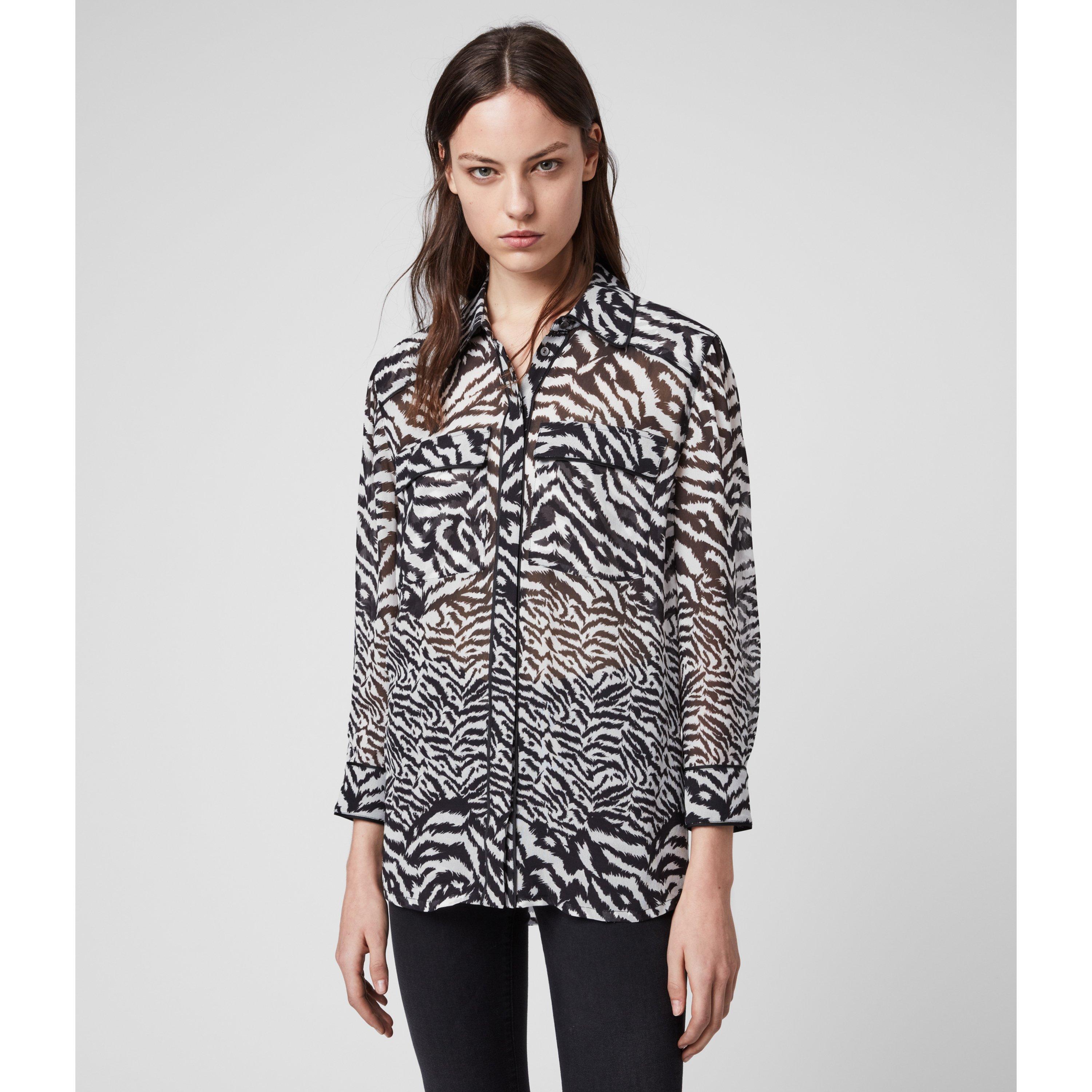 Chalk White - AllSaints - Esther Remix Shirt - 5