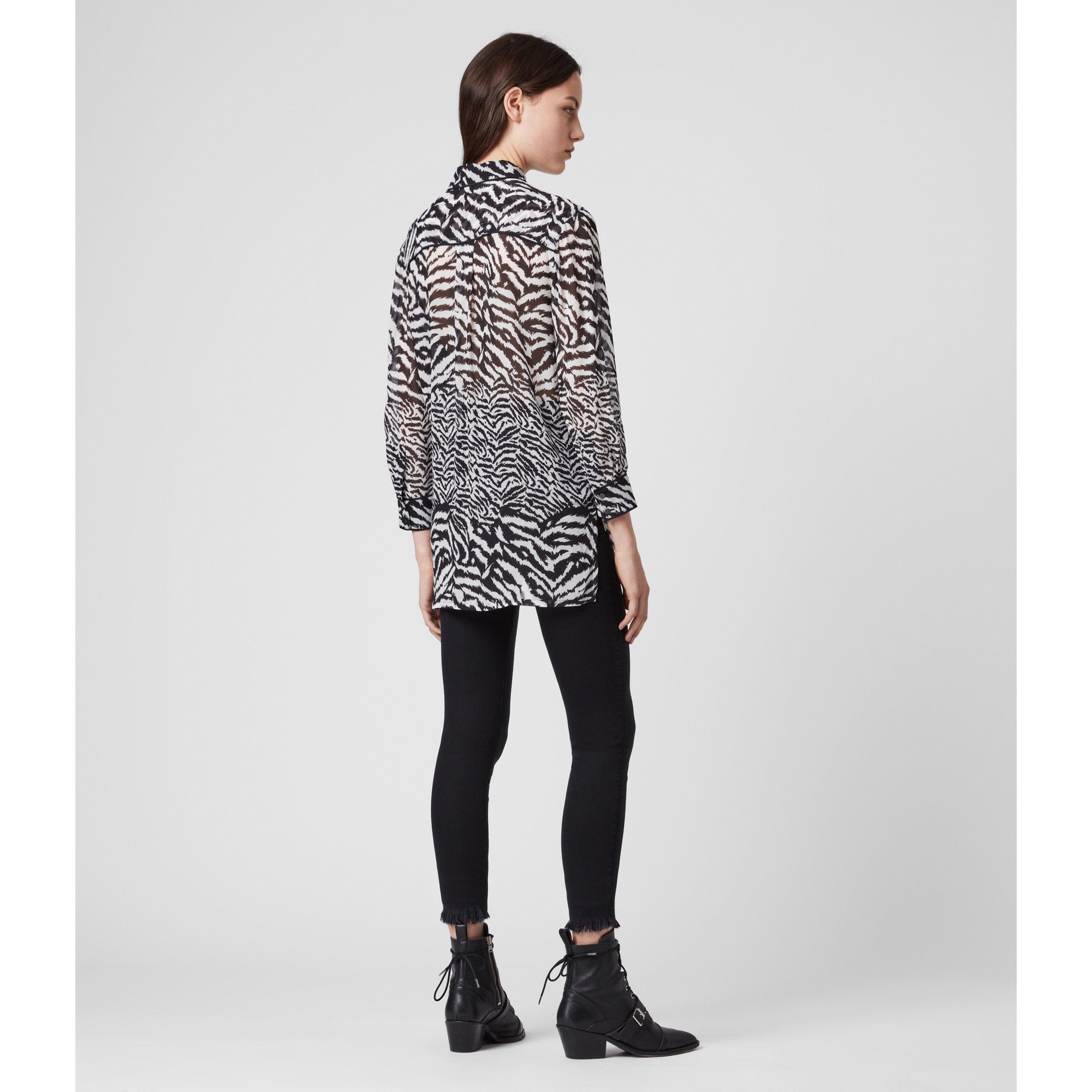 Chalk White - AllSaints - Esther Remix Shirt - 6