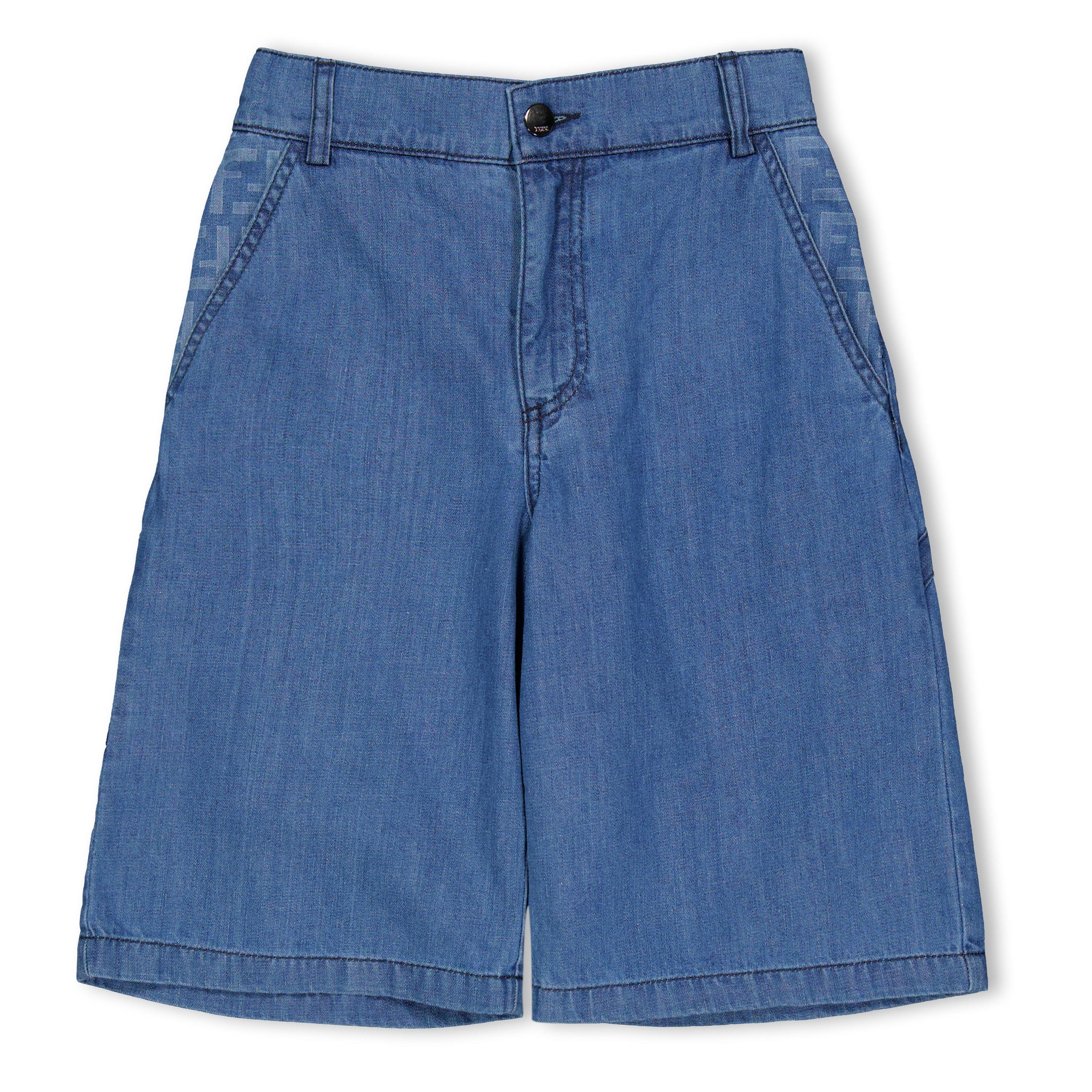 Fendi Kids' Denim Shorts - Dark Blu F0QG0 - Size 10Y