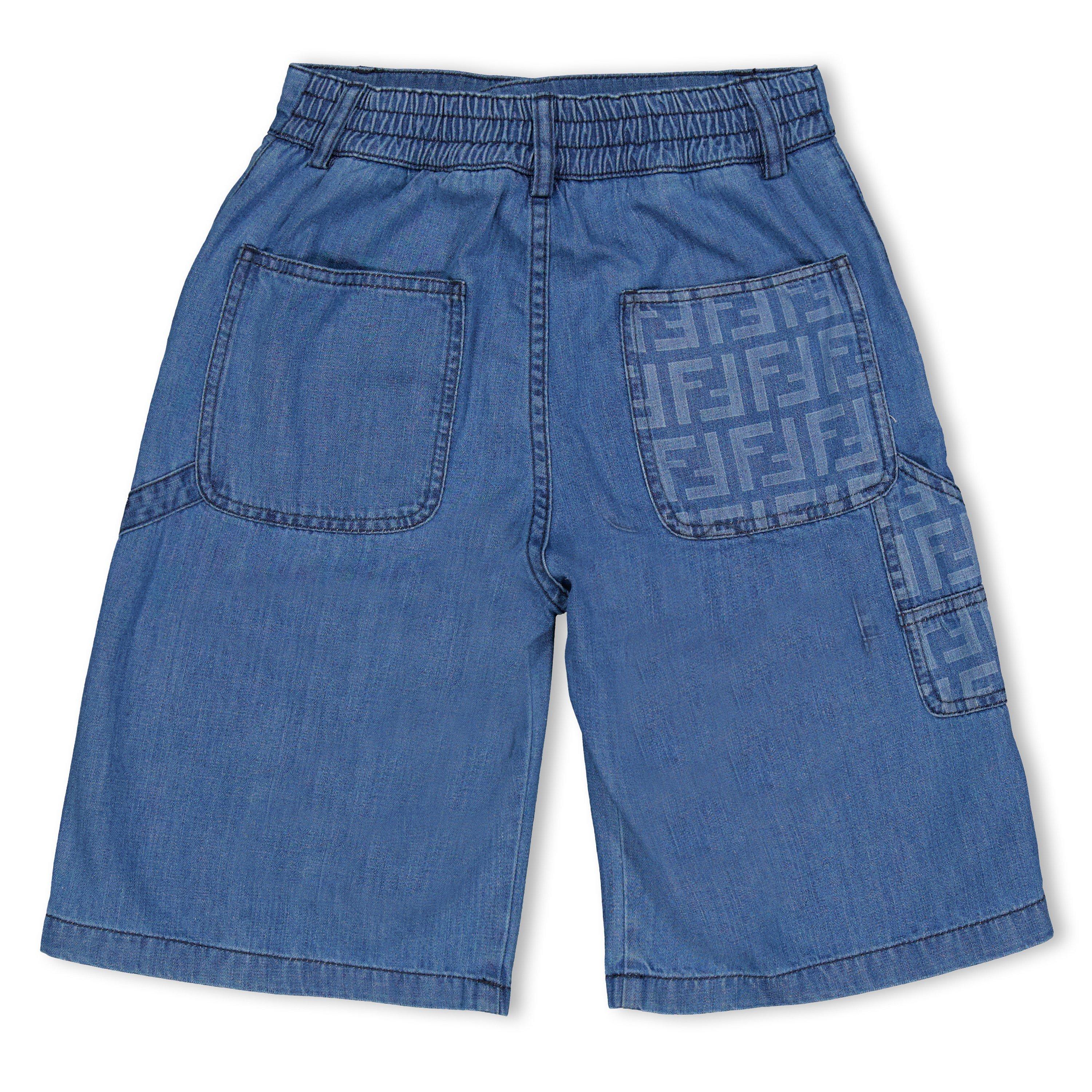 Dark Blu F0QG0 - Fendi - Kids' Denim Shorts - 2