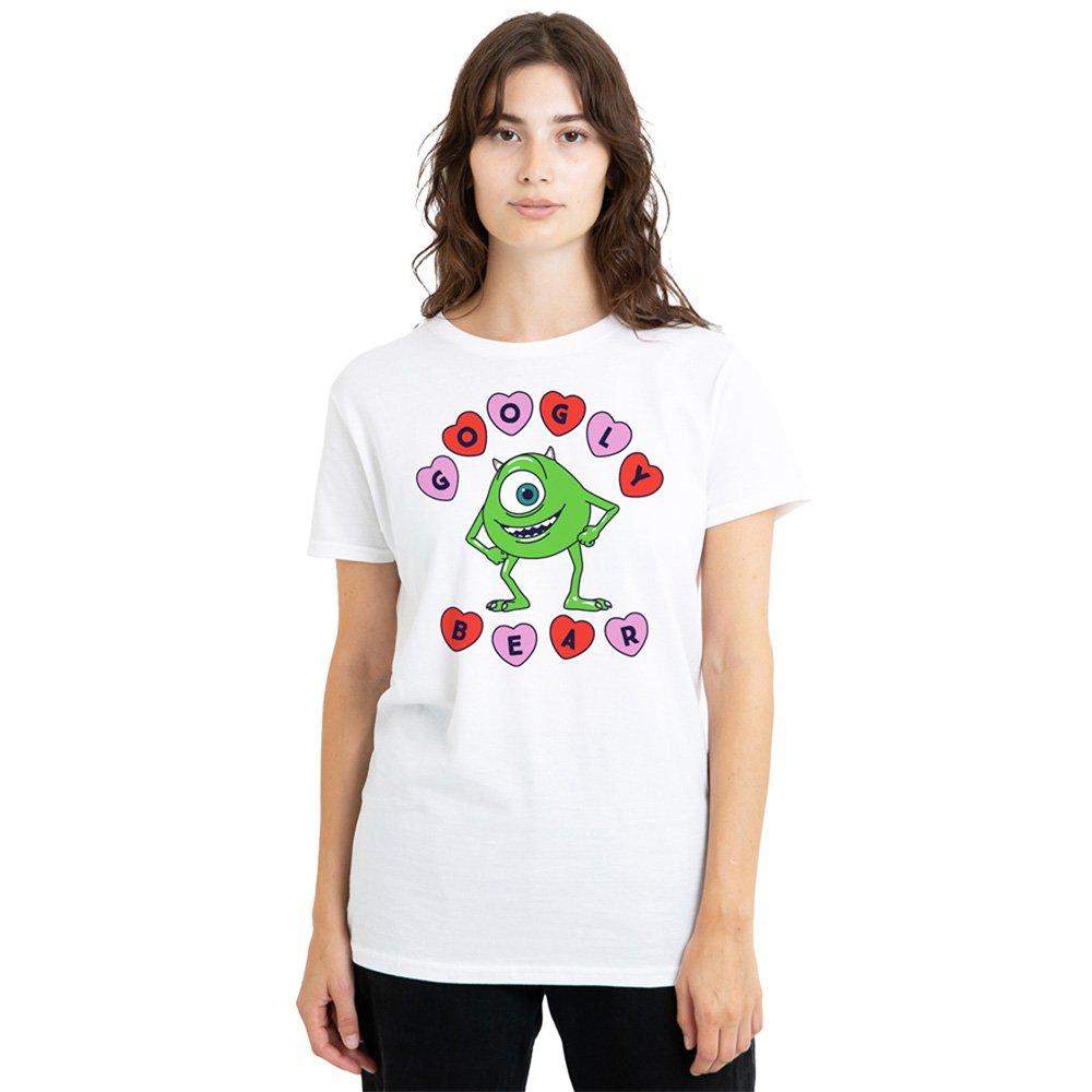White - Disney - Mike Wazowski Googly Bear Hearts T-Shirt White - 1