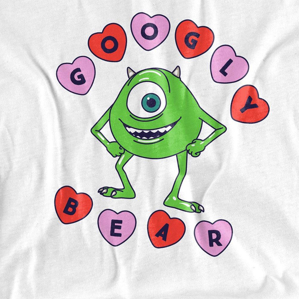 White - Disney - Mike Wazowski Googly Bear Hearts T-Shirt White - 2