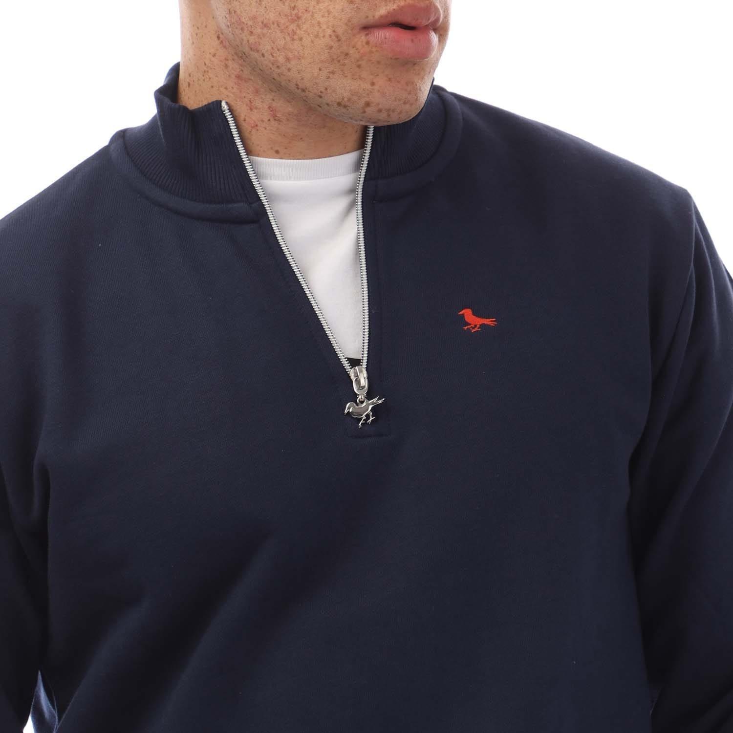 Navy - Modern Amusement - The Pier Zip Funnel Neck Sweatshirt - 2