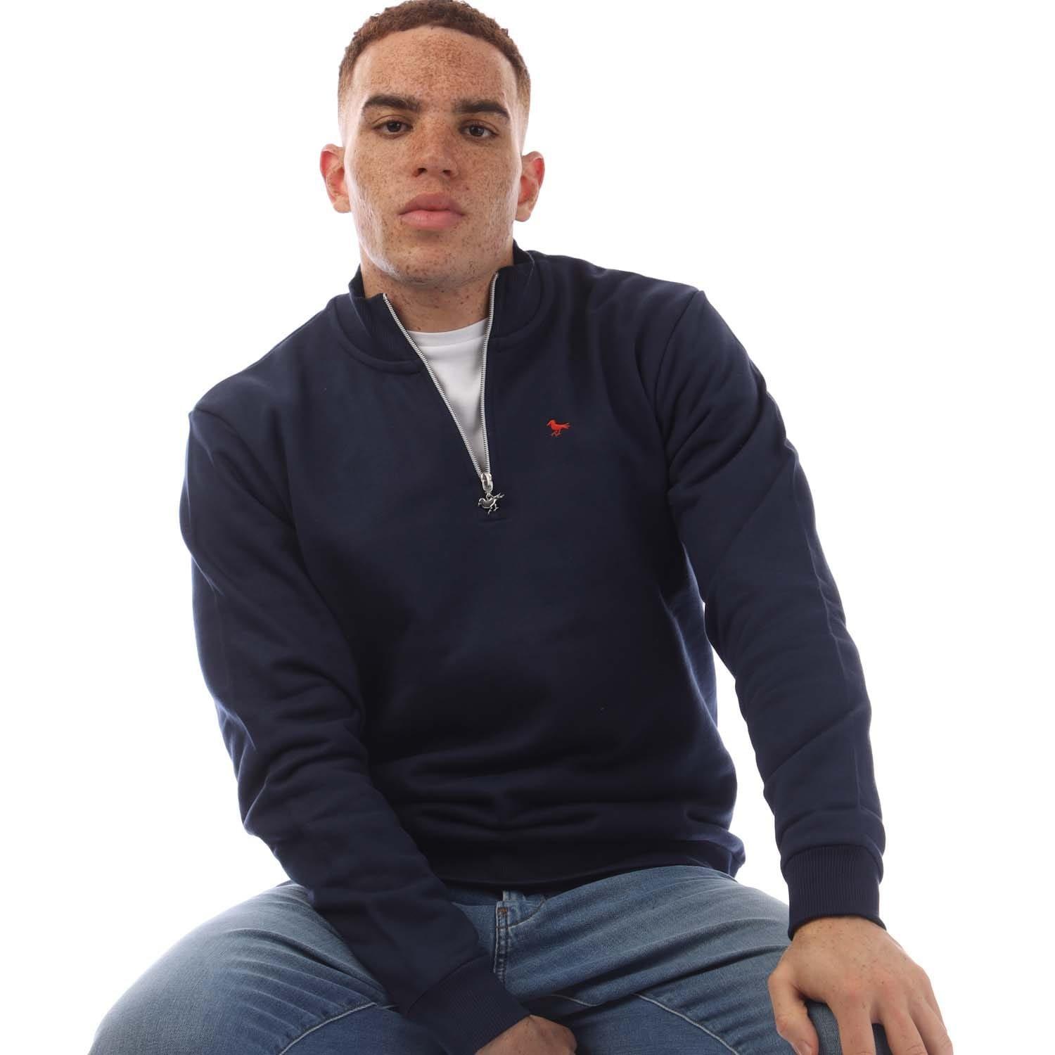 Navy - Modern Amusement - The Pier Zip Funnel Neck Sweatshirt - 5
