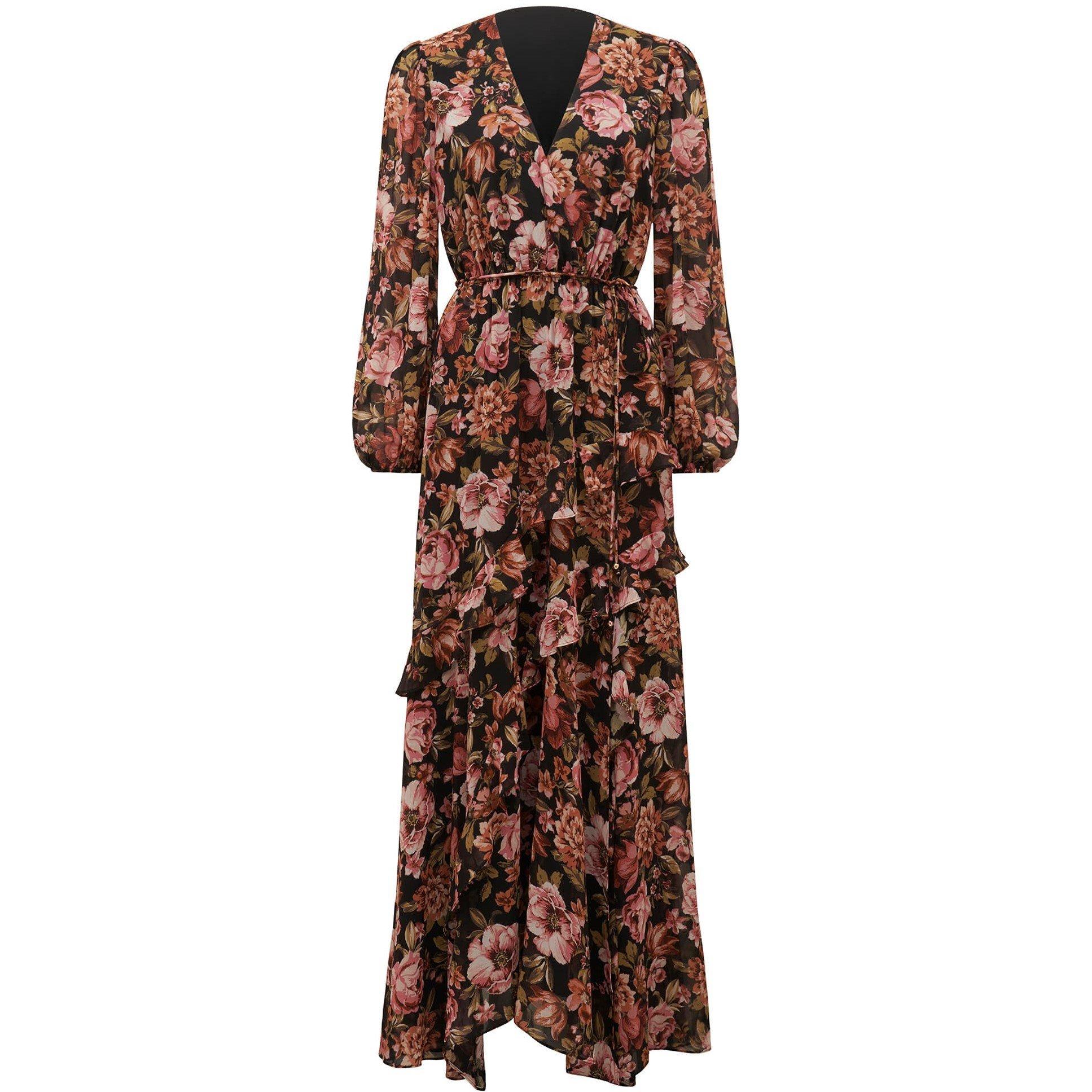 Black Delphi Fl - Forever New - Maria Ruffle Maxi Dress - 5