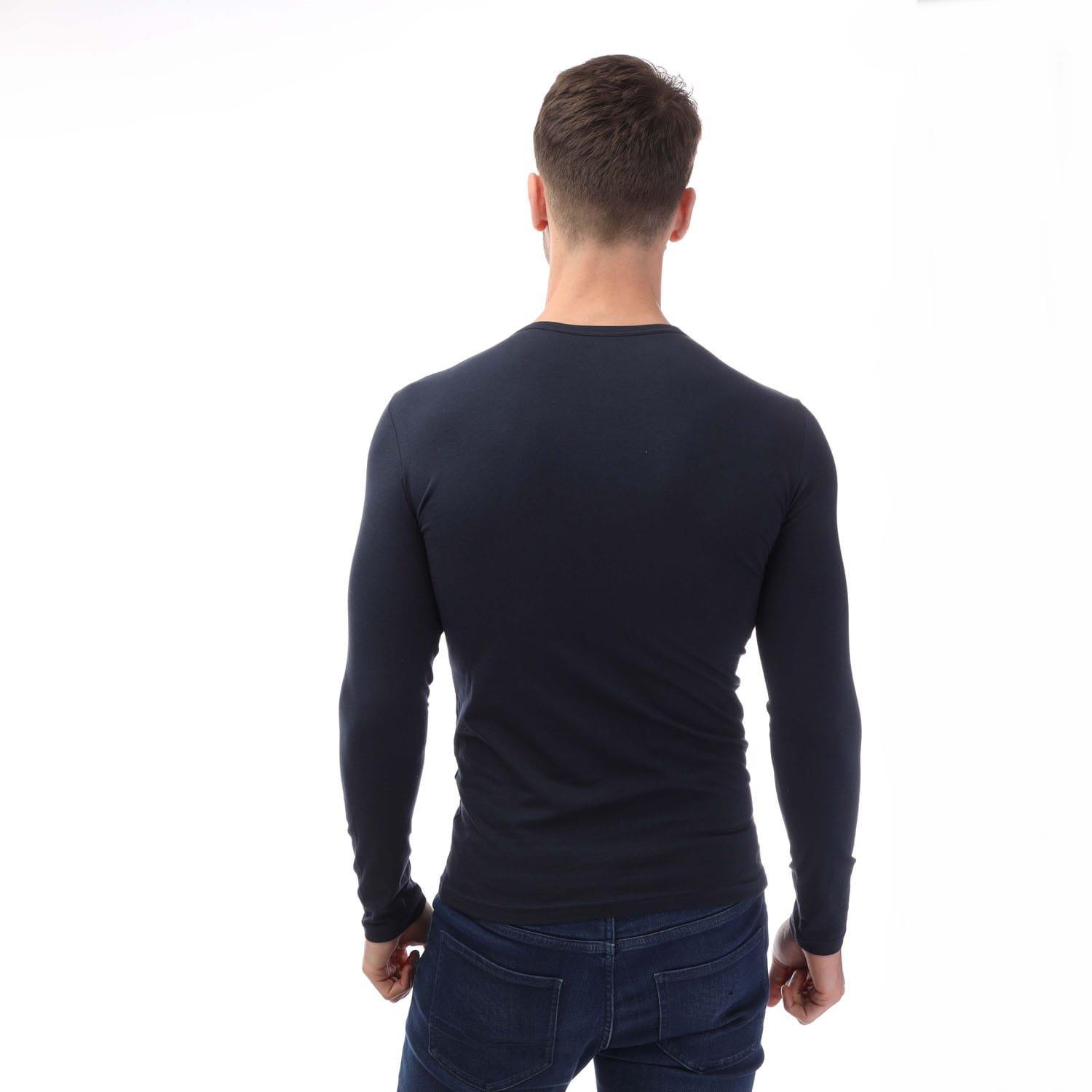 Navy - Emporio Armani - Slim-Fit Long Sleeve T-Shirt - 2