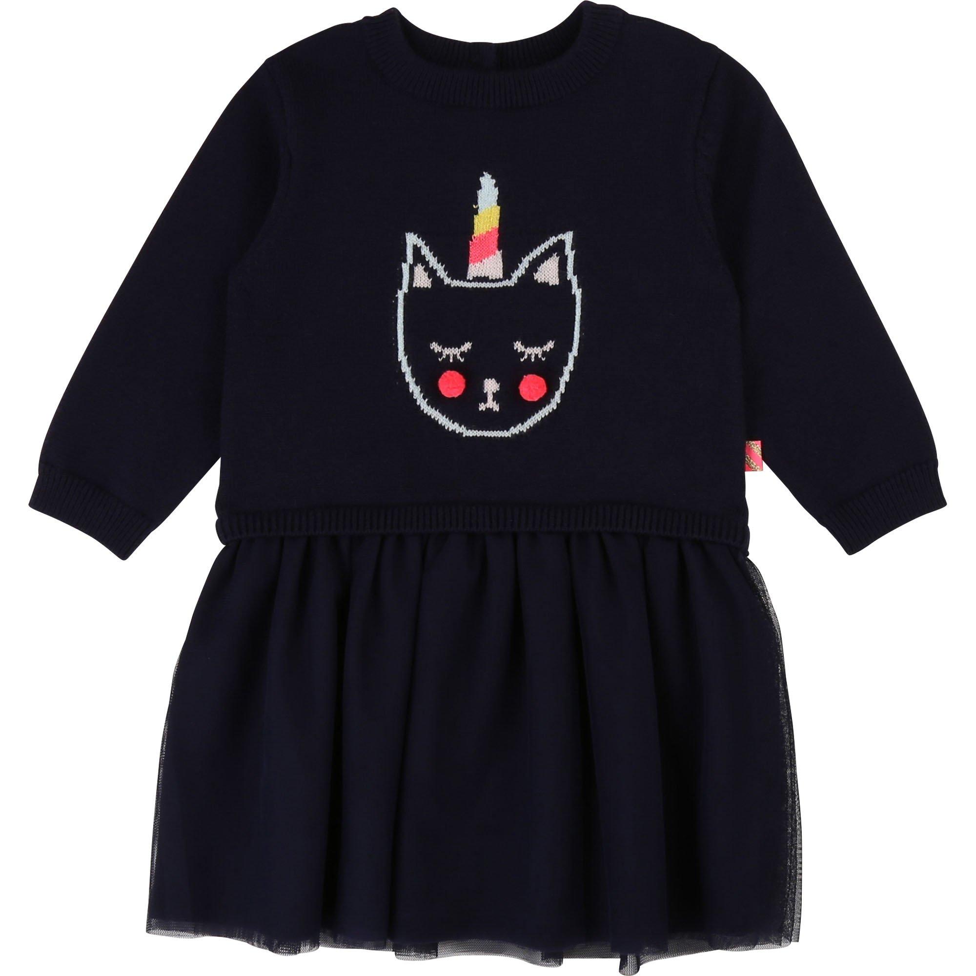Billieblush  Baby Girls Bi-Material Dress Navy - 0-3 MTHS